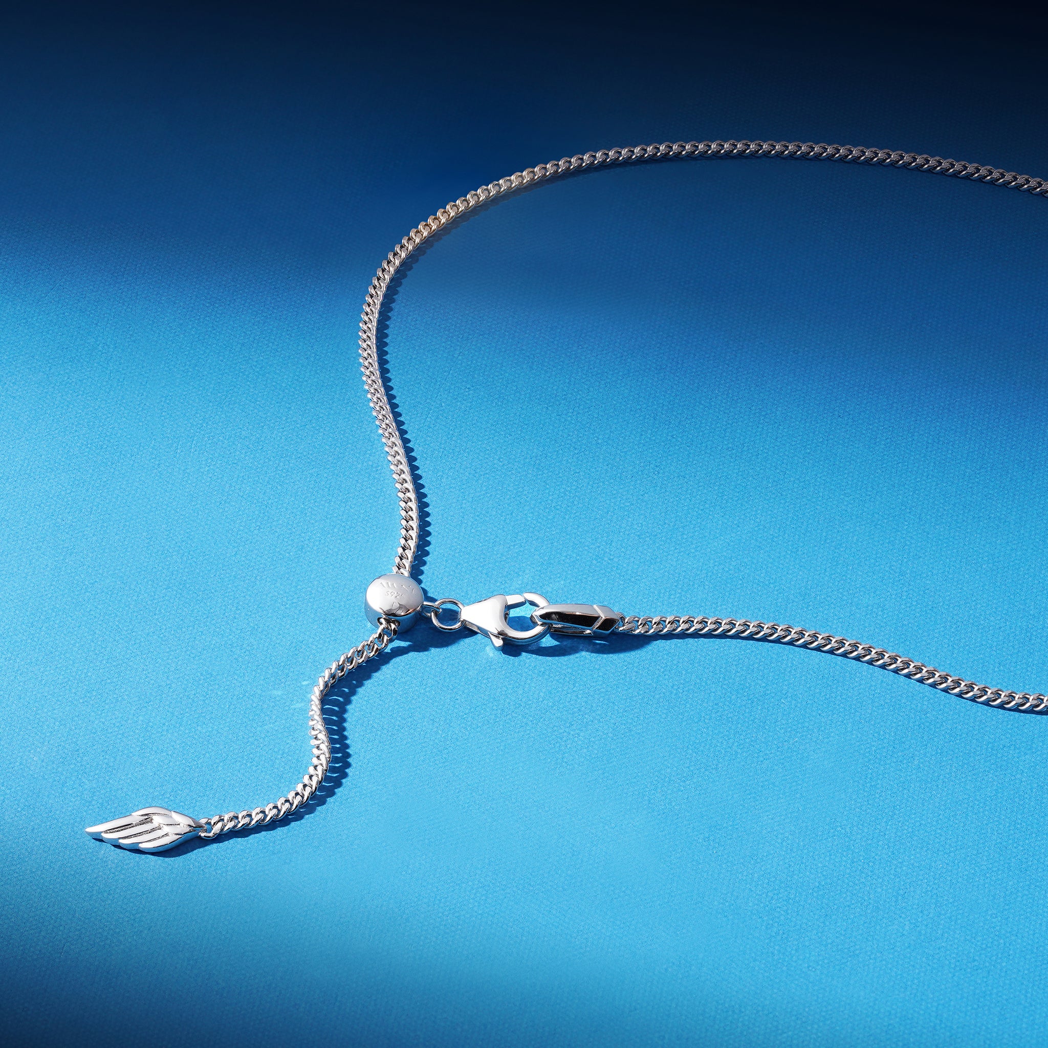 純銀 羽毛滑珠 古巴鏈條項鍊 - AWNL Taiwan