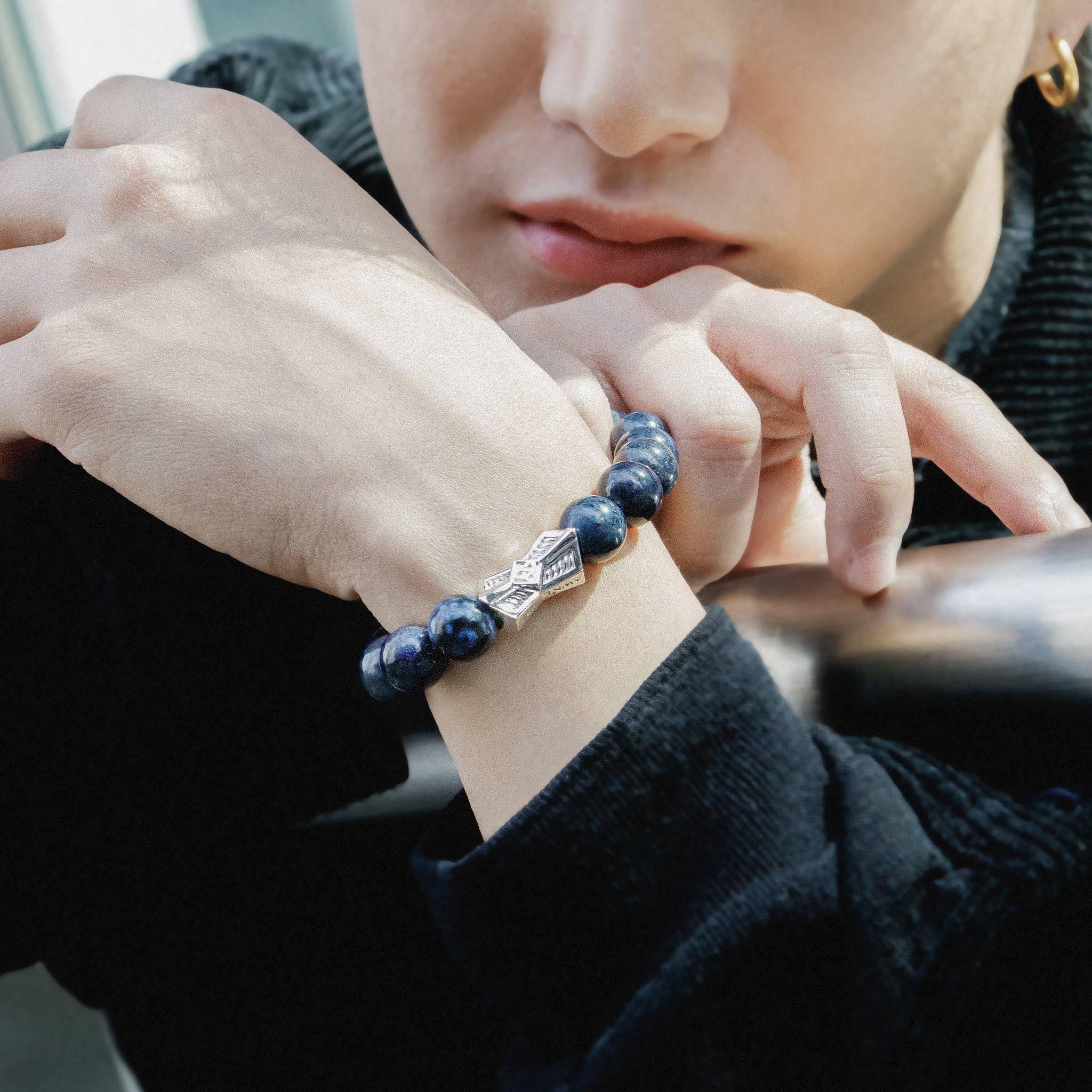 藍線石 火焰之刃 男士手鍊 - AWNL Taiwan