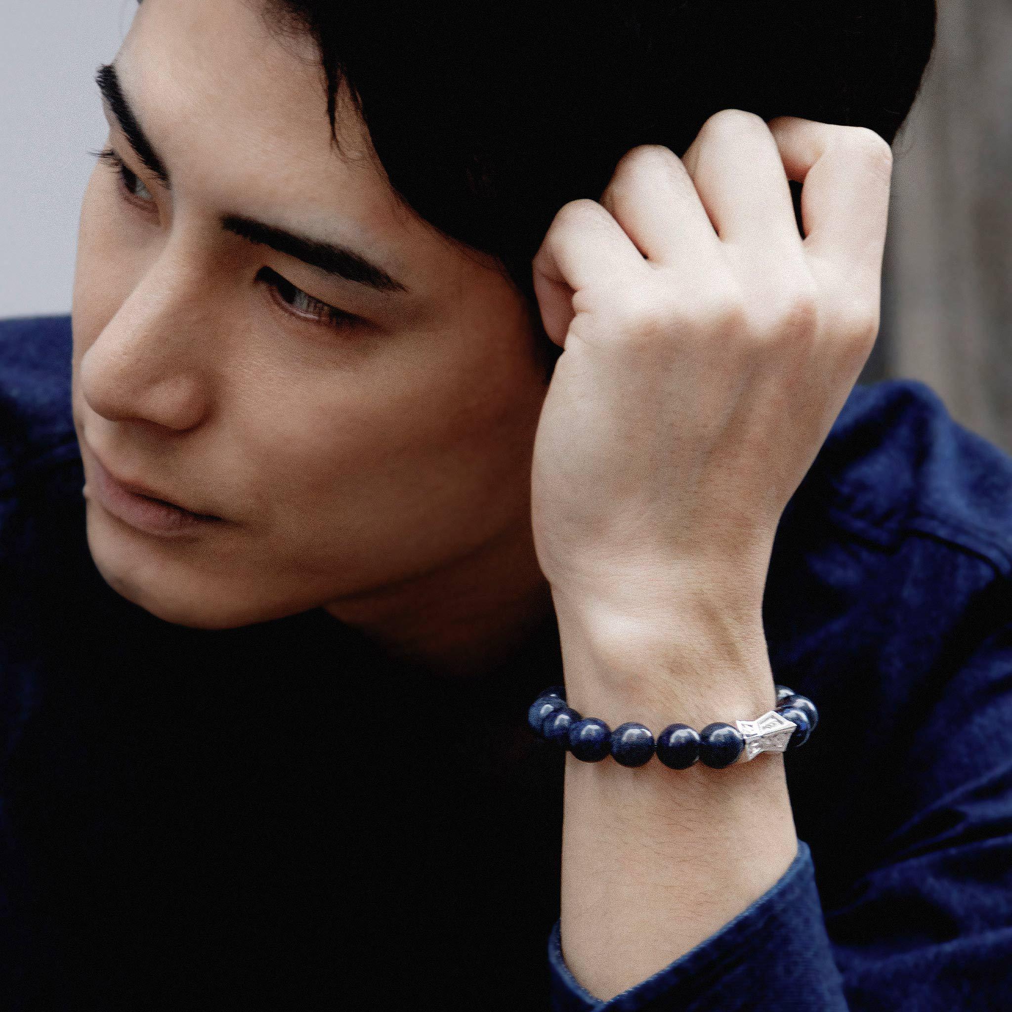 藍線石 火焰之刃 男士手鍊 - AWNL Taiwan