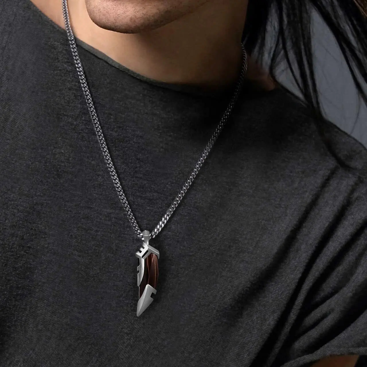 紅虎眼 虎牙 男士項鍊 - AWNL Taiwan