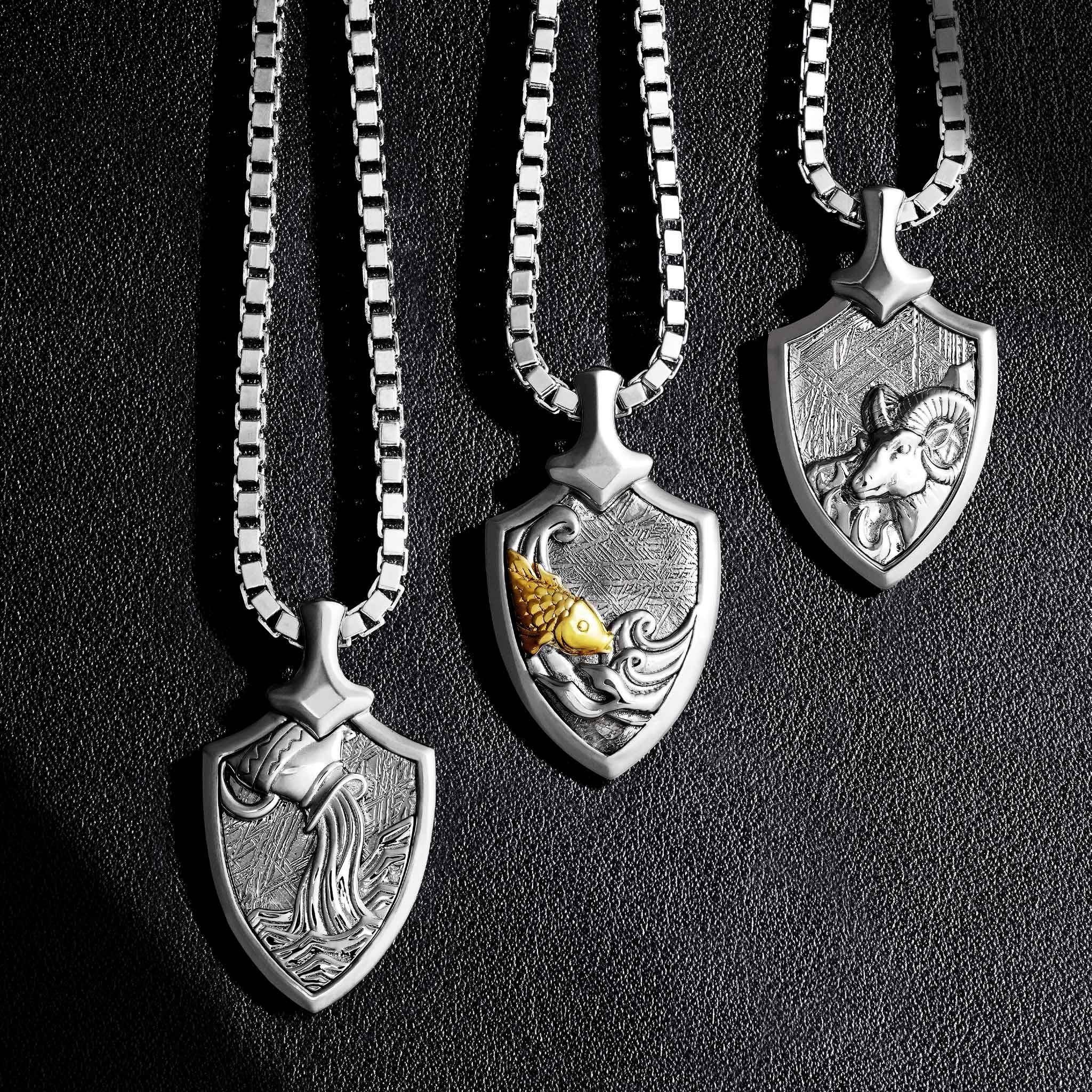 瑞典隕石 牡羊座 男士吊墜項鍊 - AWNL Taiwan