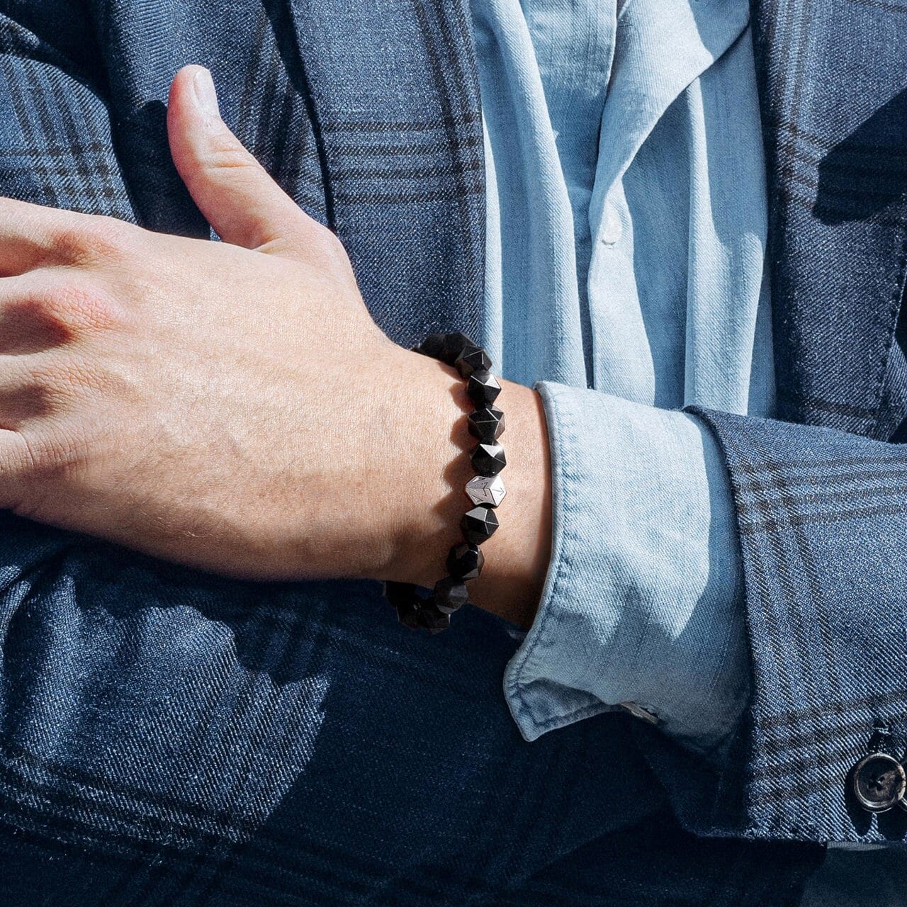 黑曜石 汗血武士 勝利榮譽 男士手鍊 - AWNL Taiwan