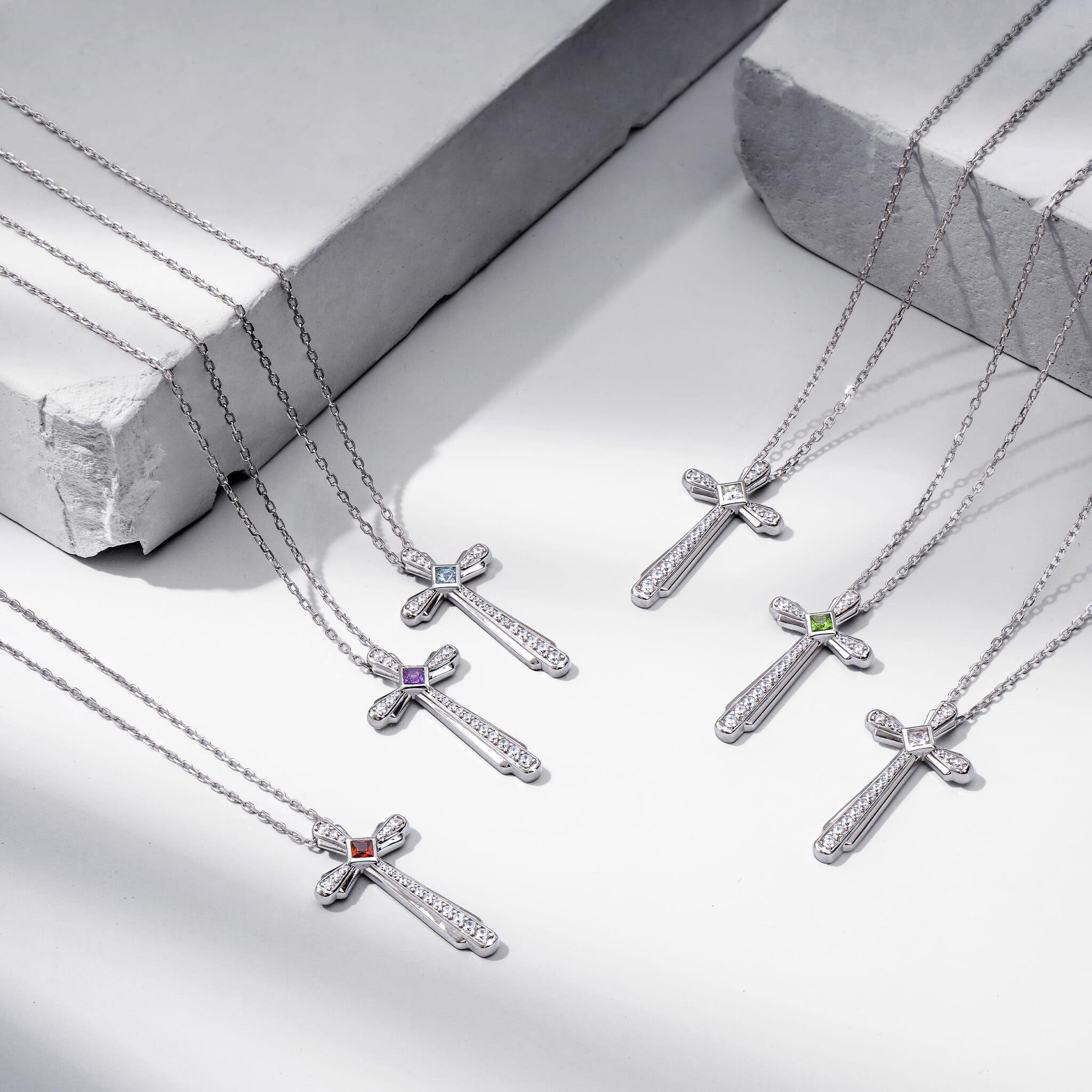 透輝石 五月誕生石 十字架 女士項鍊 - AWNL Taiwan