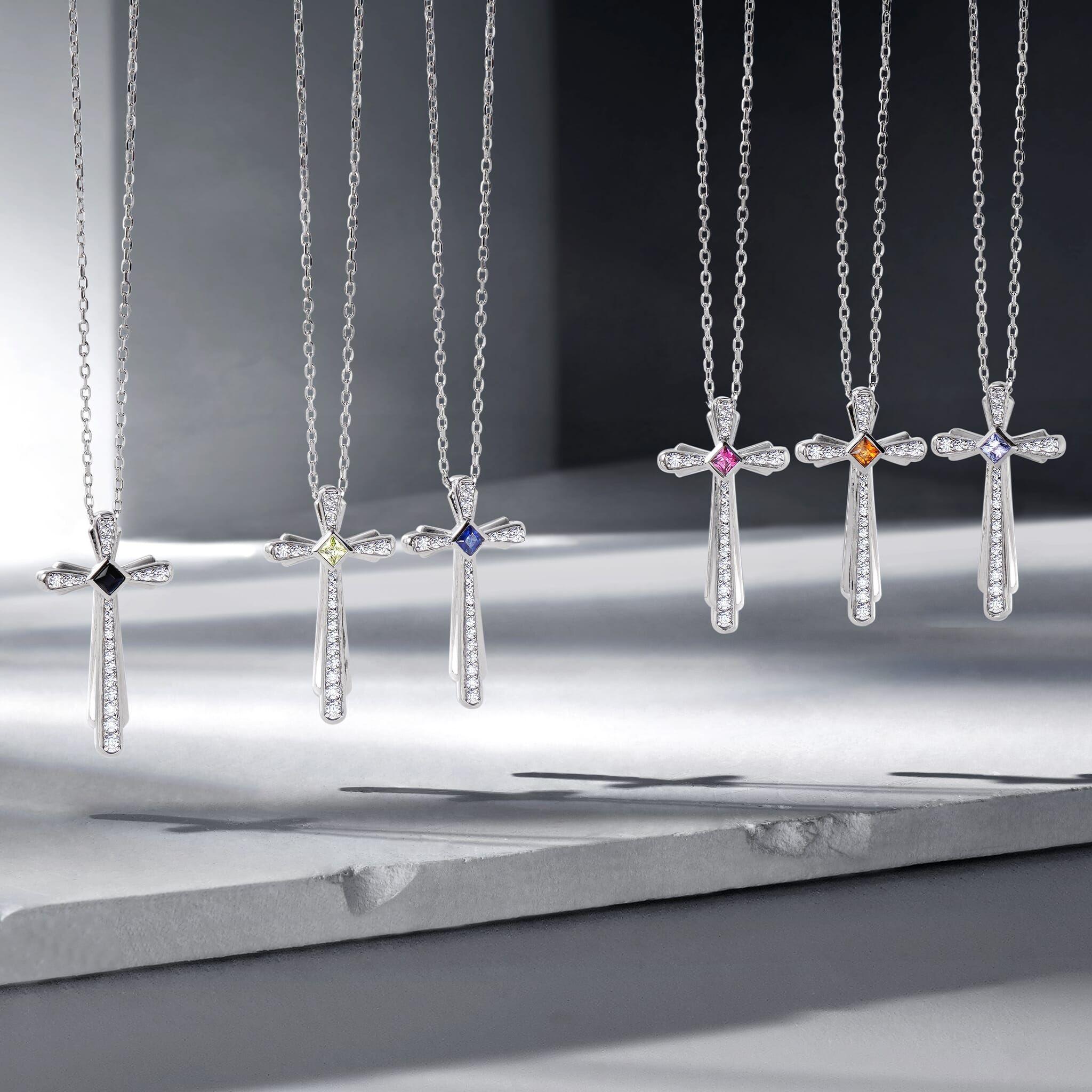 黃水晶 十一月誕生石 十字架 女士項鍊 - AWNL Taiwan