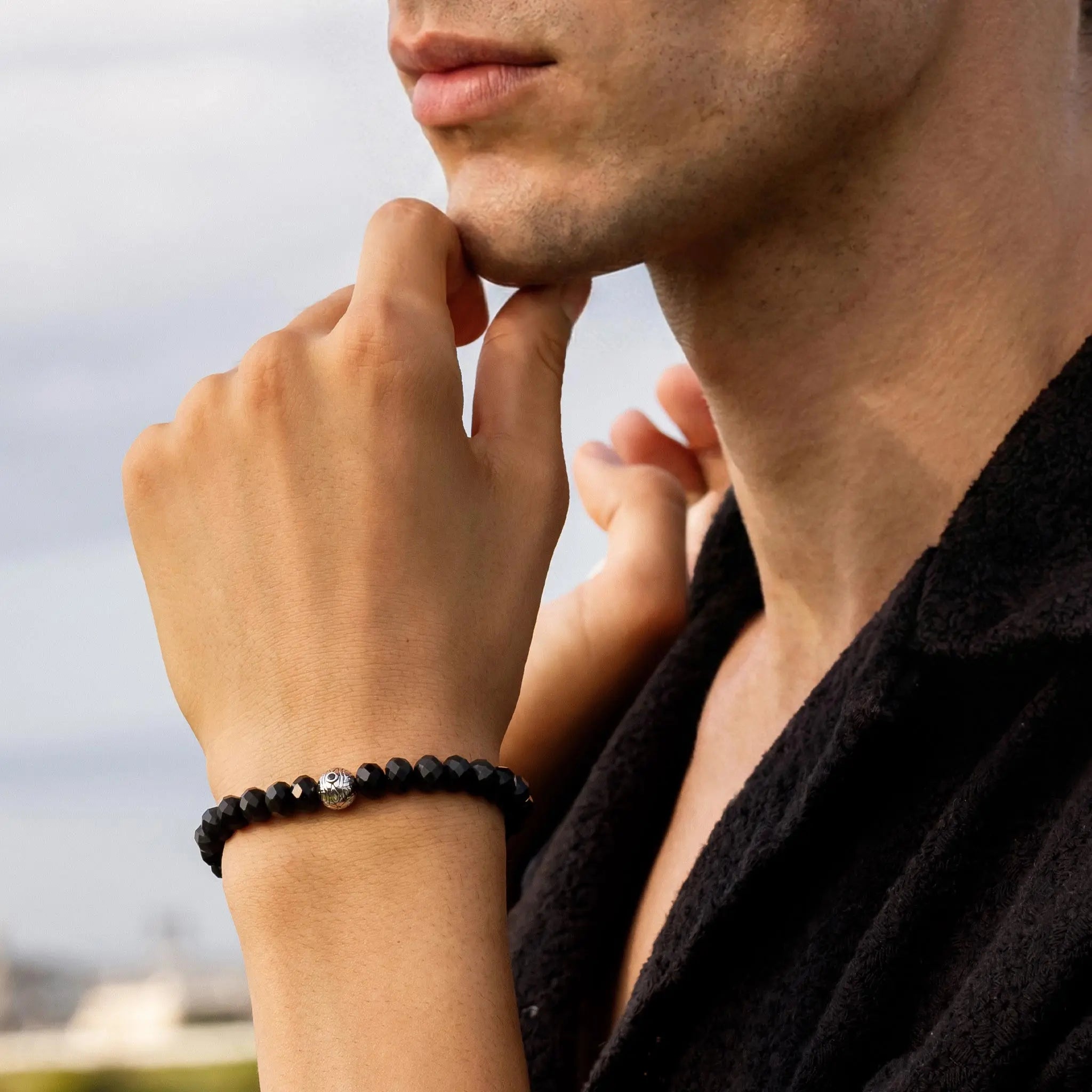 黑曜石 惡魔之眼 男士手鍊 - AWNL Taiwan