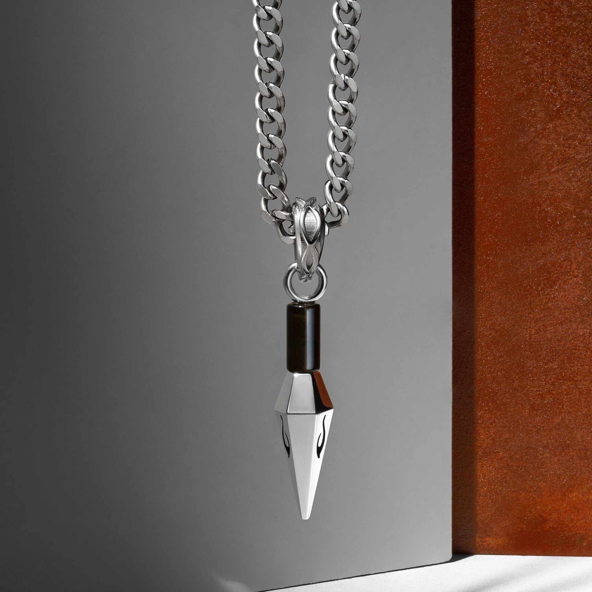 【待上新】黑曜石 火焰紋金剛劍 項鍊 - AWNL Taiwan