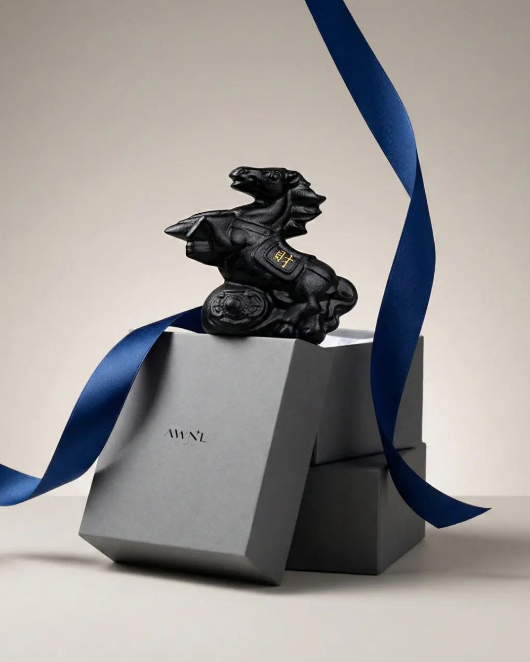 黑曜石 財富馬 擺件 - AWNL Taiwan