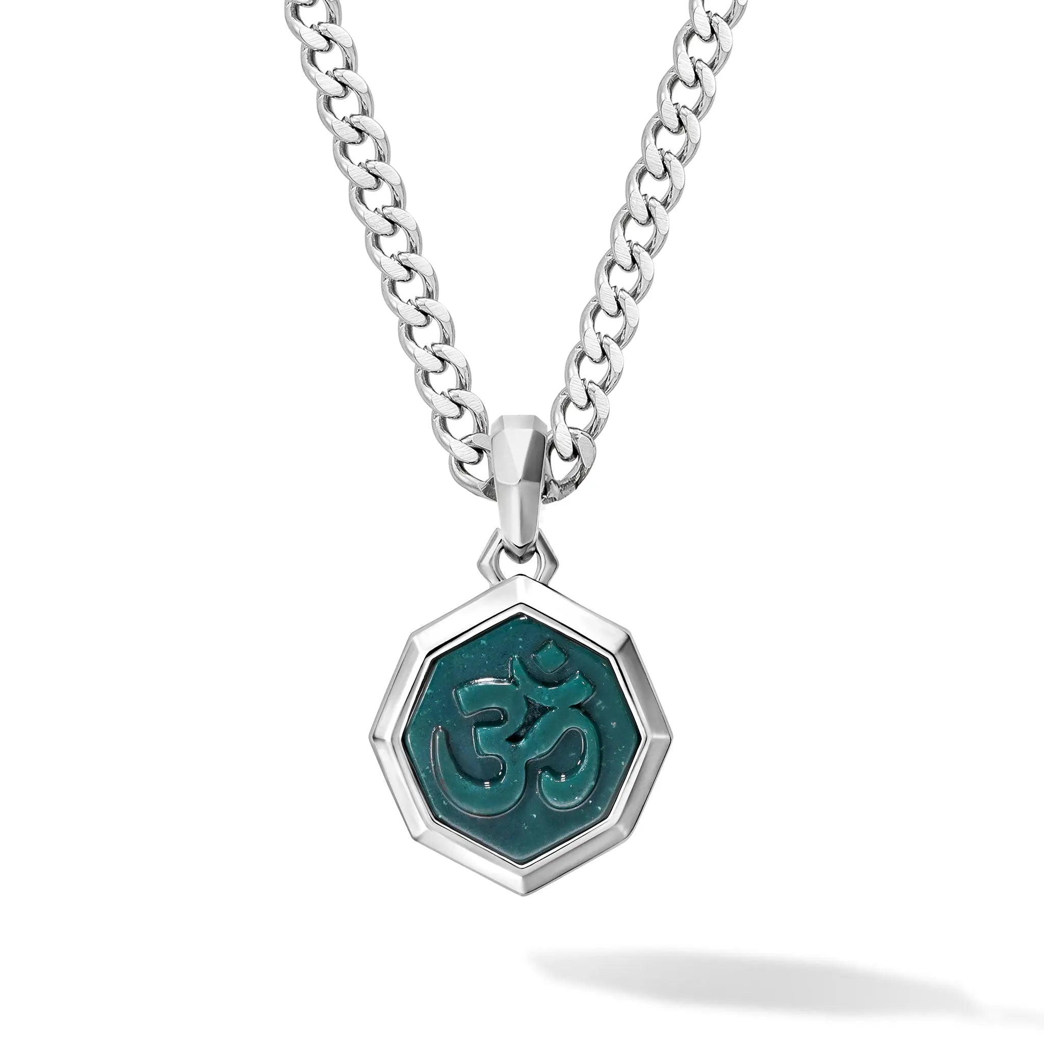 血石碧玉 om字梵文 男士項鍊 - AWNL Taiwan