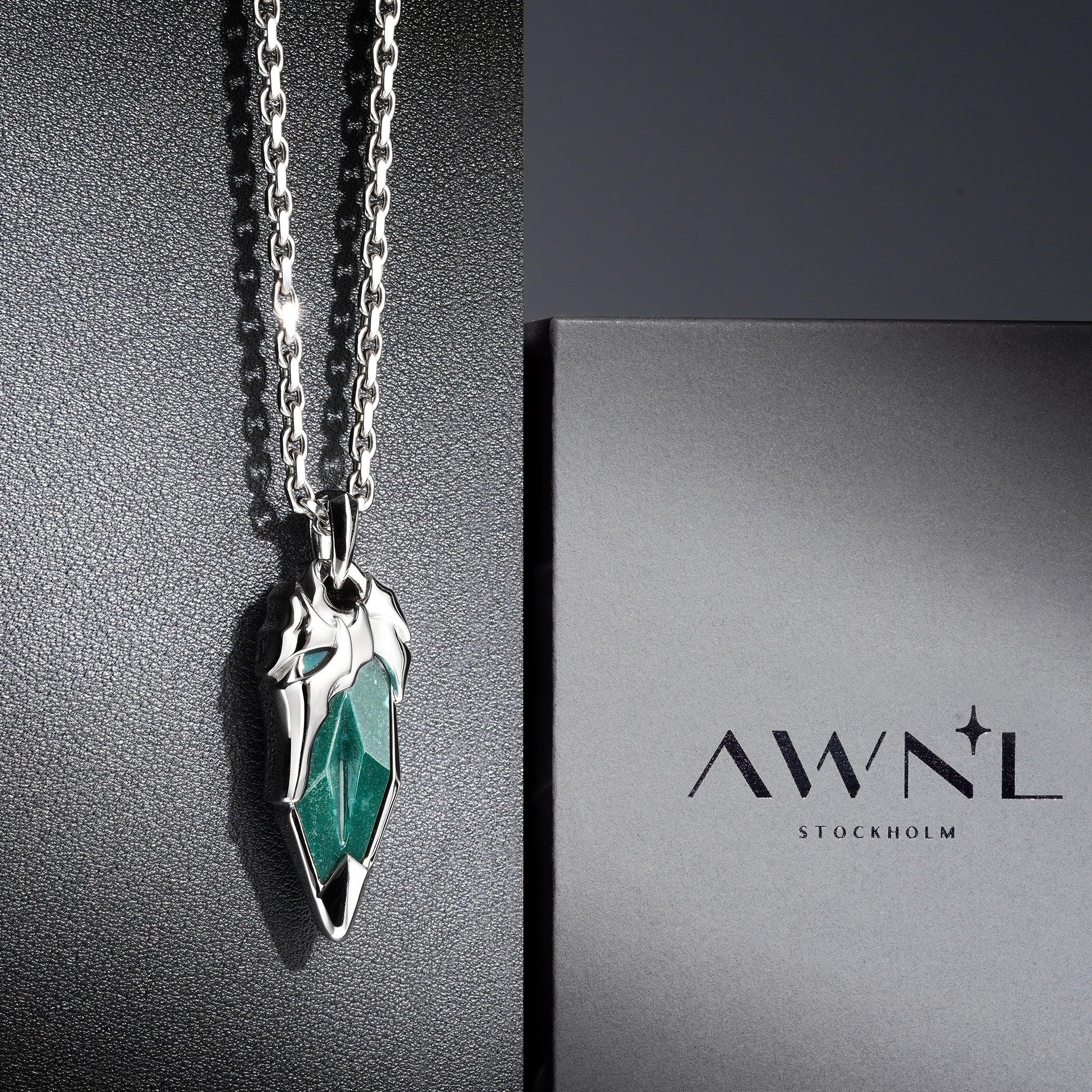 血石碧玉 維京頭盔 男士項鍊 - AWNL Taiwan |北歐瑞典設計師品牌