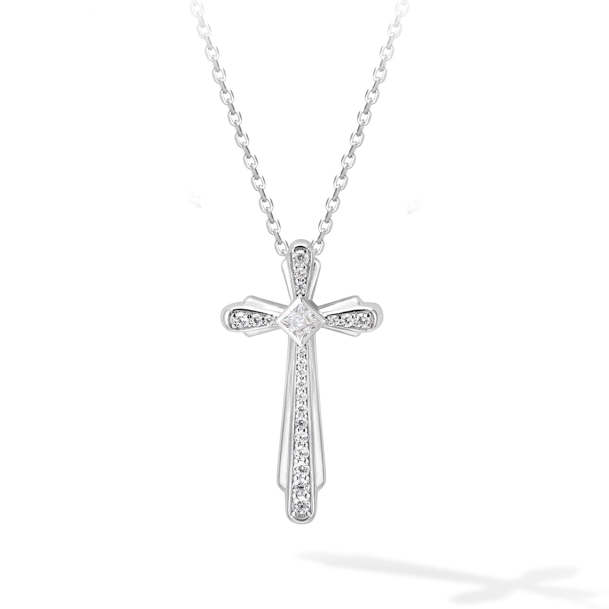 藍月光石 六月誕生石 十字架 女士項鍊 - AWNL Taiwan