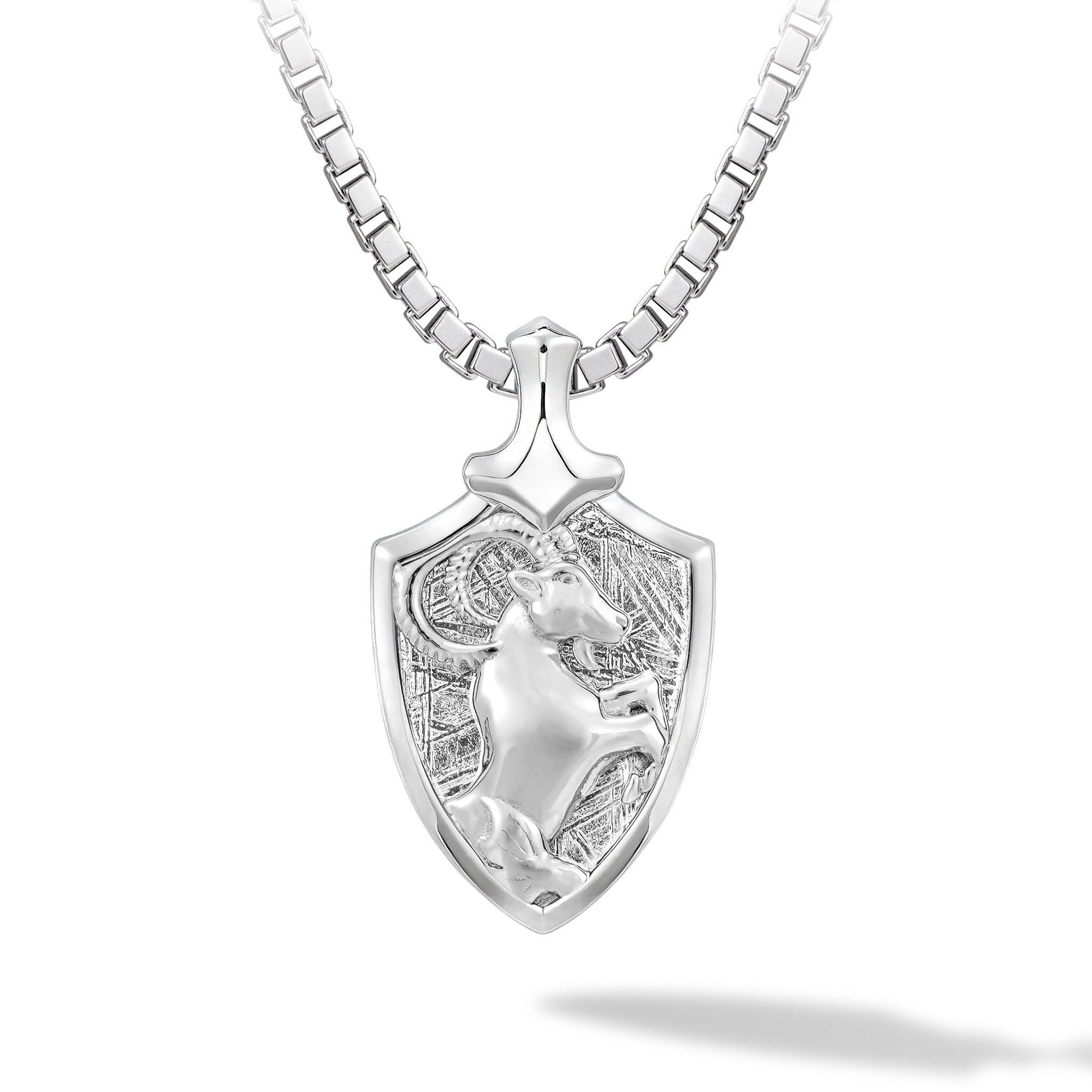 瑞典隕石 十二星座 摩羯座 男士吊墜銀項鍊|AWNL 瑞典設計輕珠寶