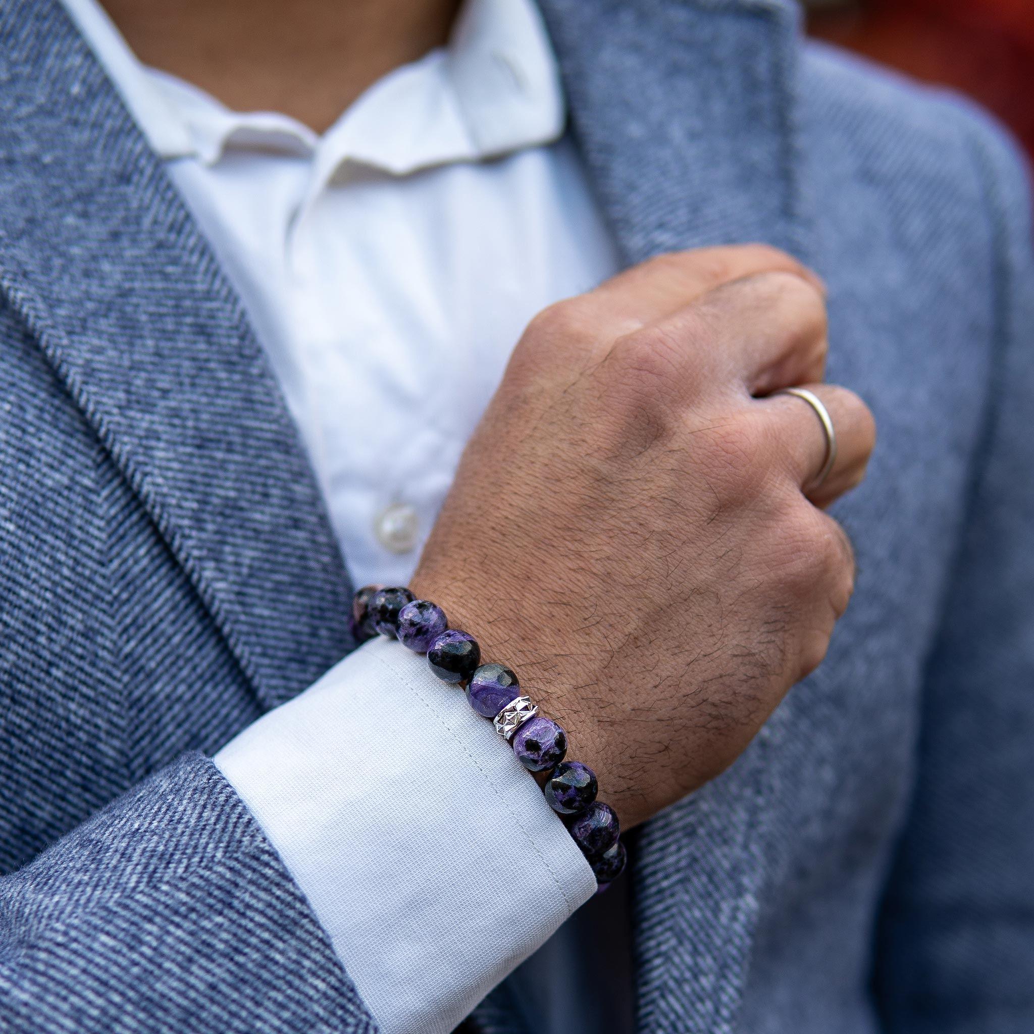 黑紫龍晶 維京 男士手鍊 - AWNL Taiwan