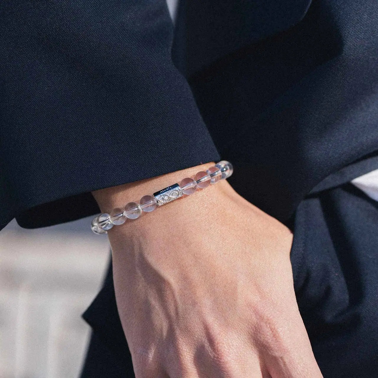 白水晶 銜尾蛇 男士手鍊 - AWNL Taiwan