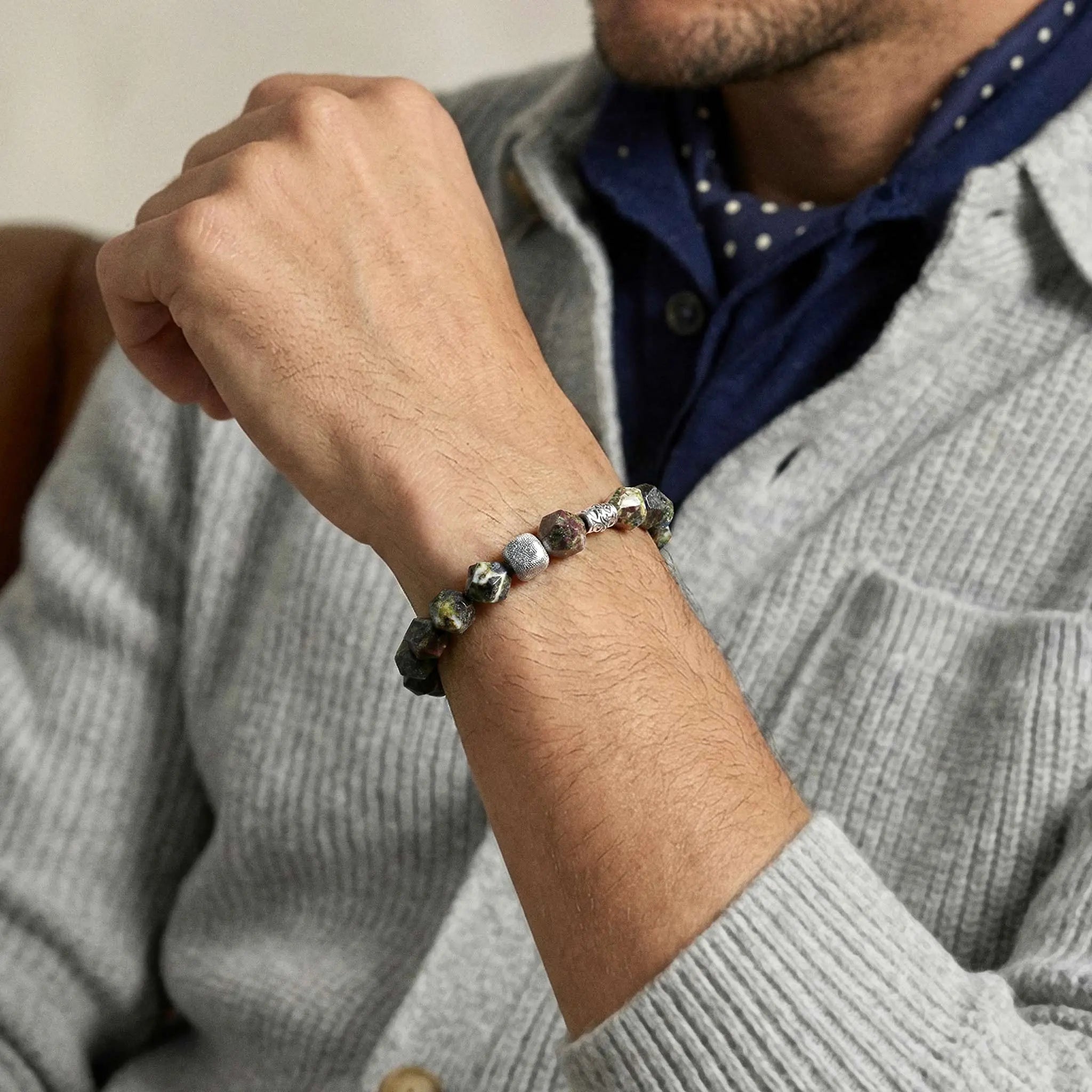 瑞典隕石 龍血石 屠龍 男士手鍊 - AWNL Taiwan