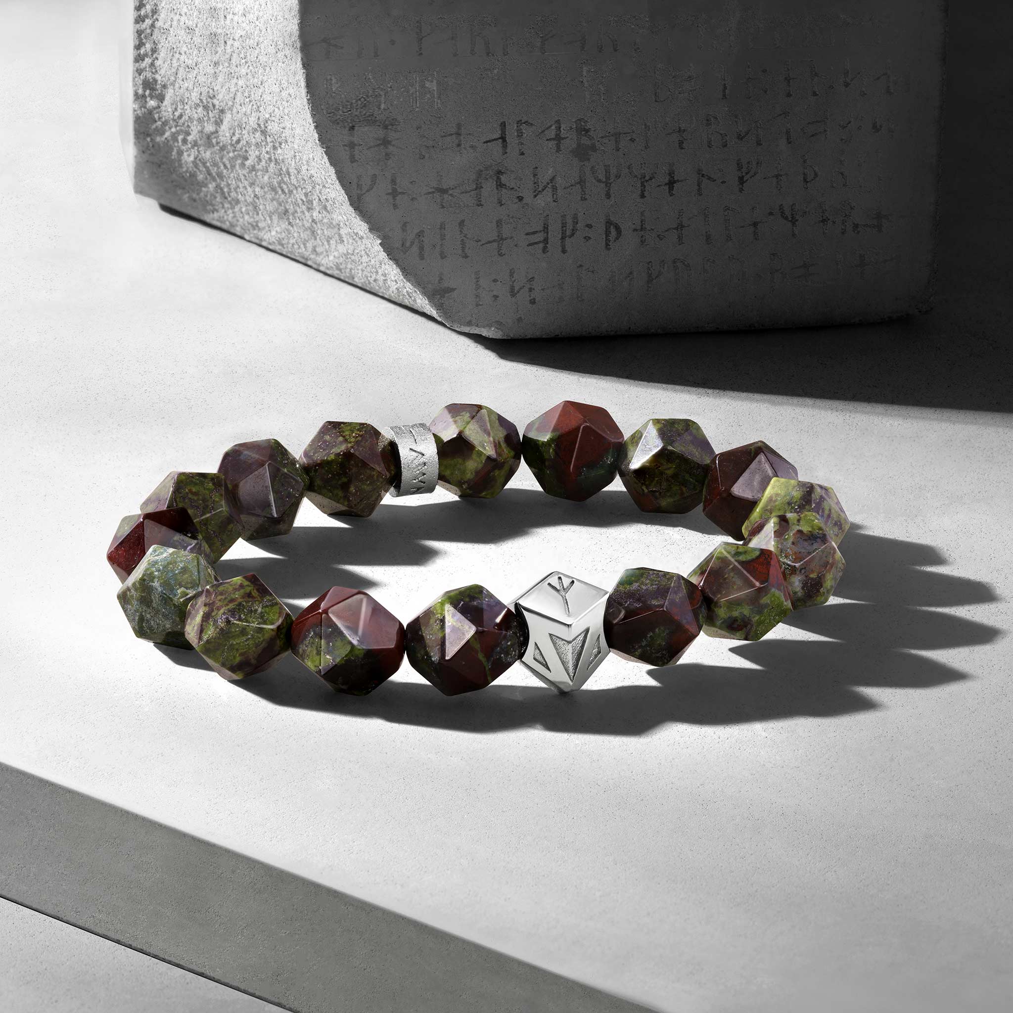 龍血石 汗血武士 盧恩符文 男士手鍊 - AWNL Taiwan