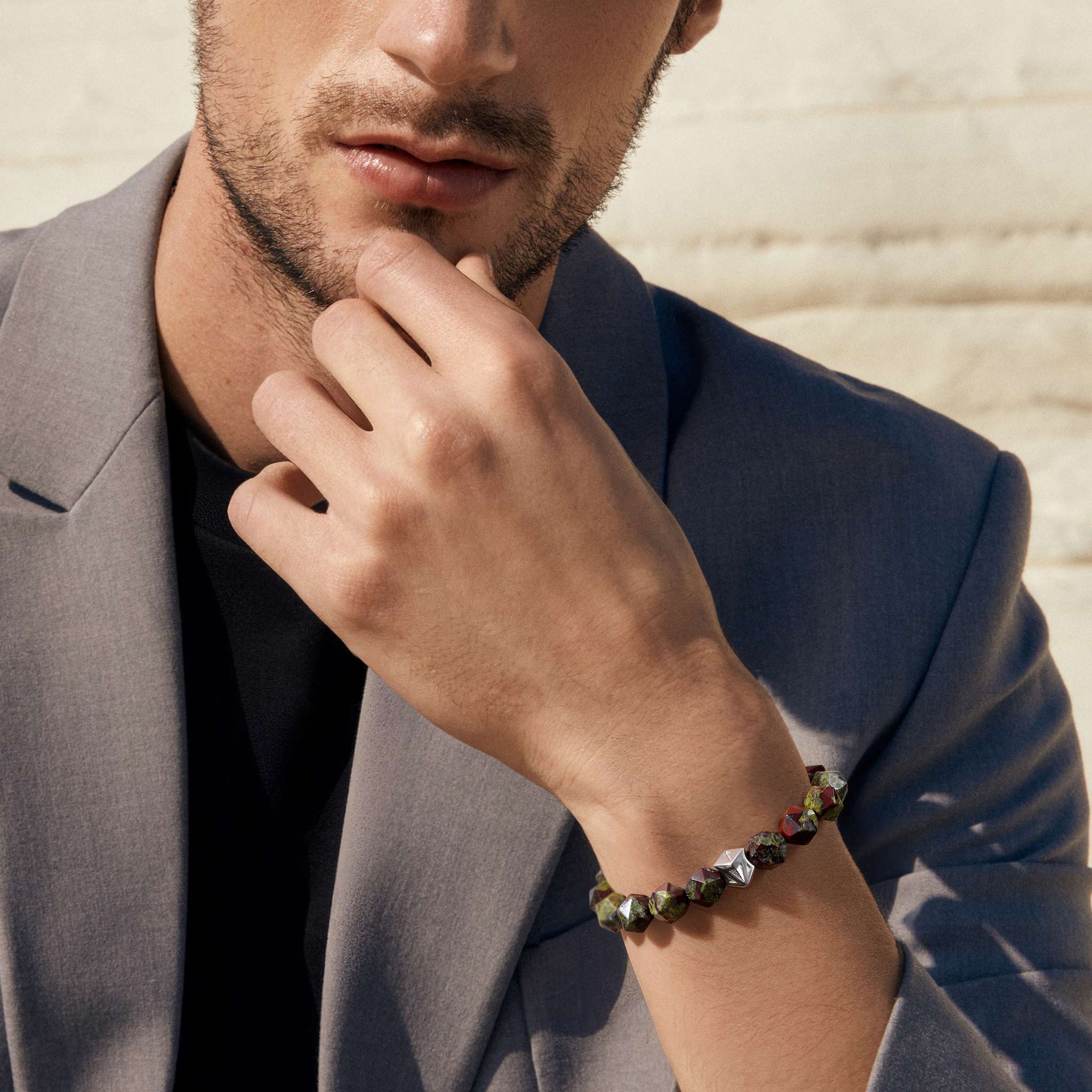 龍血石 汗血武士 盧恩符文 男士手鍊 - AWNL Taiwan