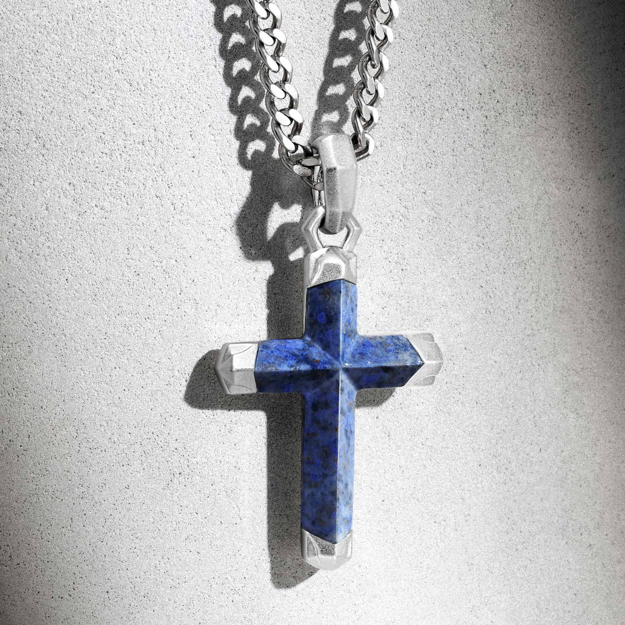 藍線石 海影十字 項鍊 - AWNL Taiwan