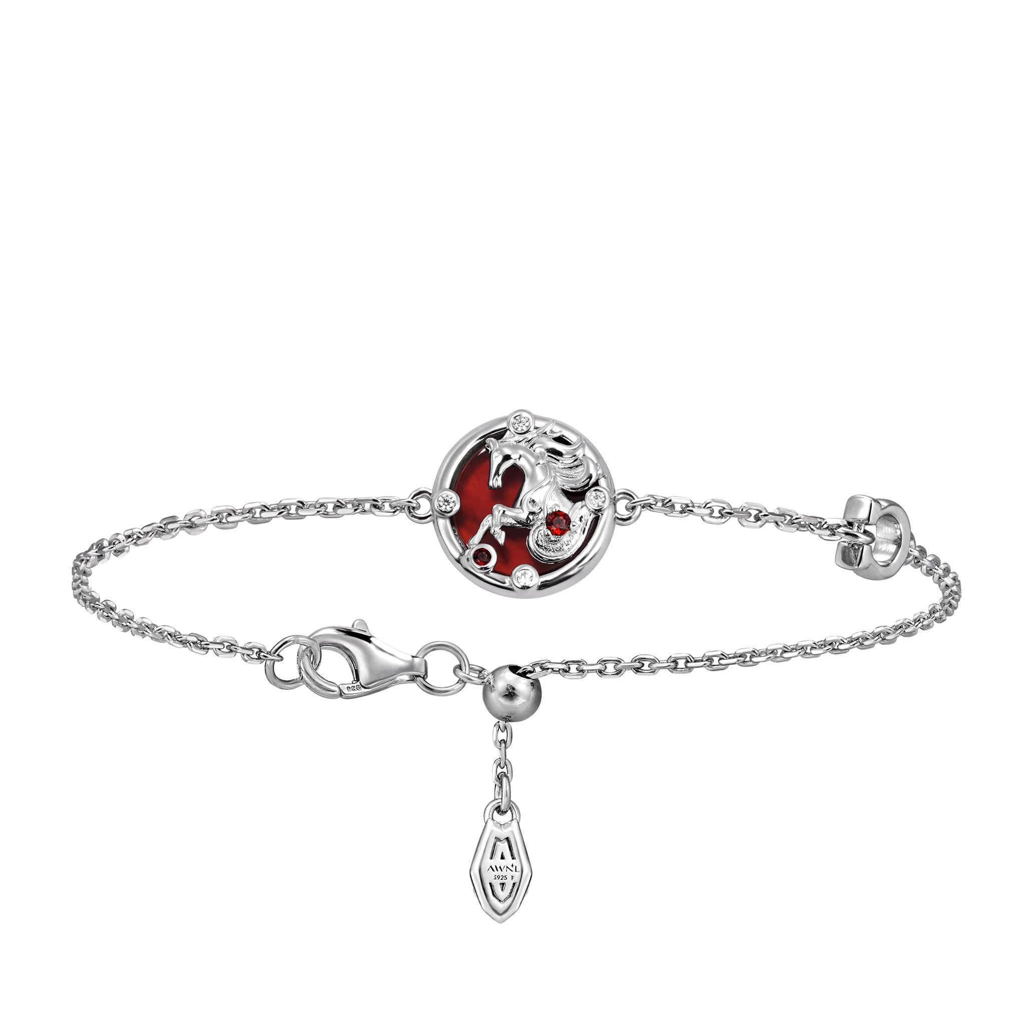 焰心 幻境靈馬 紅瑪瑙 女士手鏈 - AWNL Taiwan