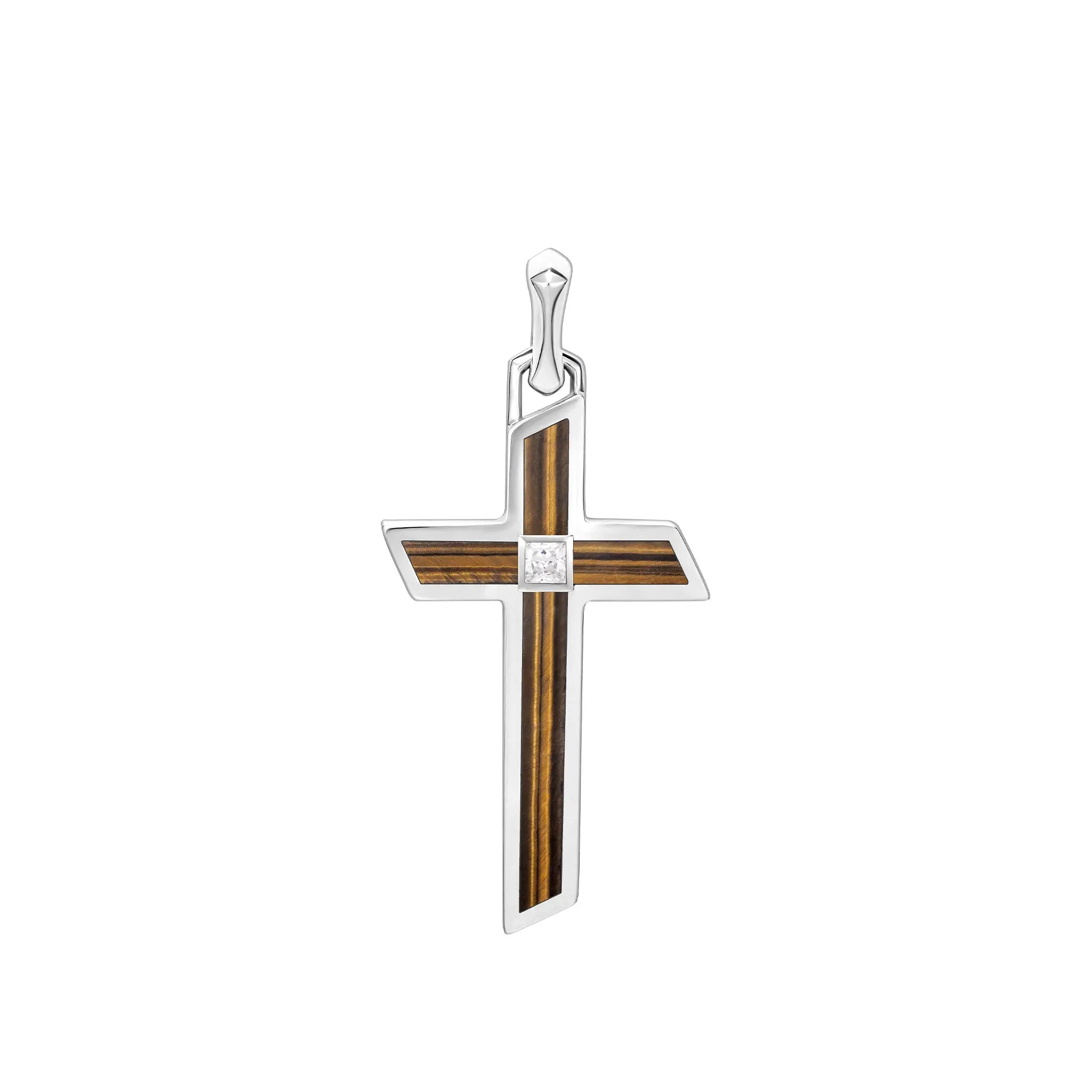 金虎眼 斜切十字架 項鍊 - AWNL Taiwan