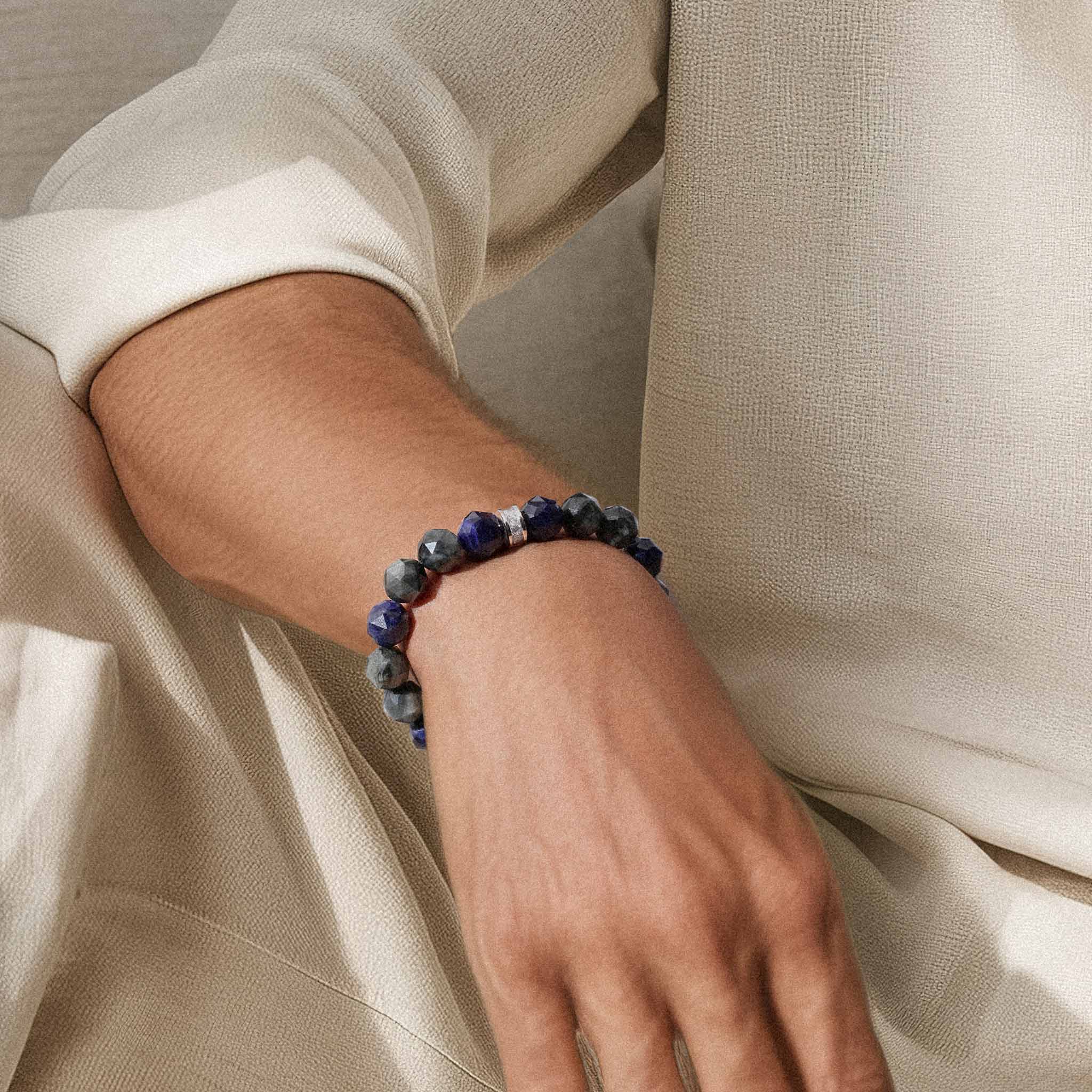 灰鷹眼石 藍紋石 飛鷹 男士手鍊 - AWNL Taiwan