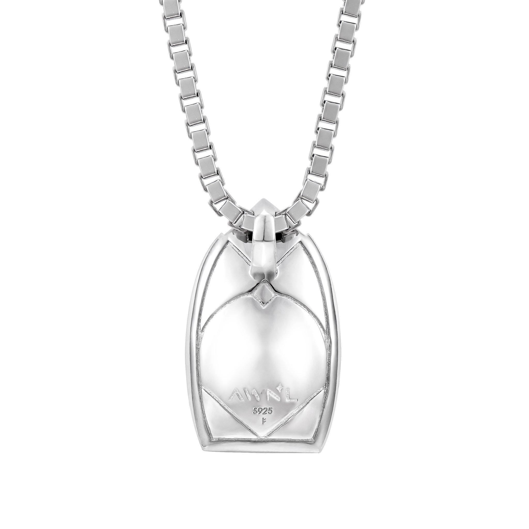 灰鷹眼石 盧恩符文 盾形 男士項鍊 - AWNL Taiwan