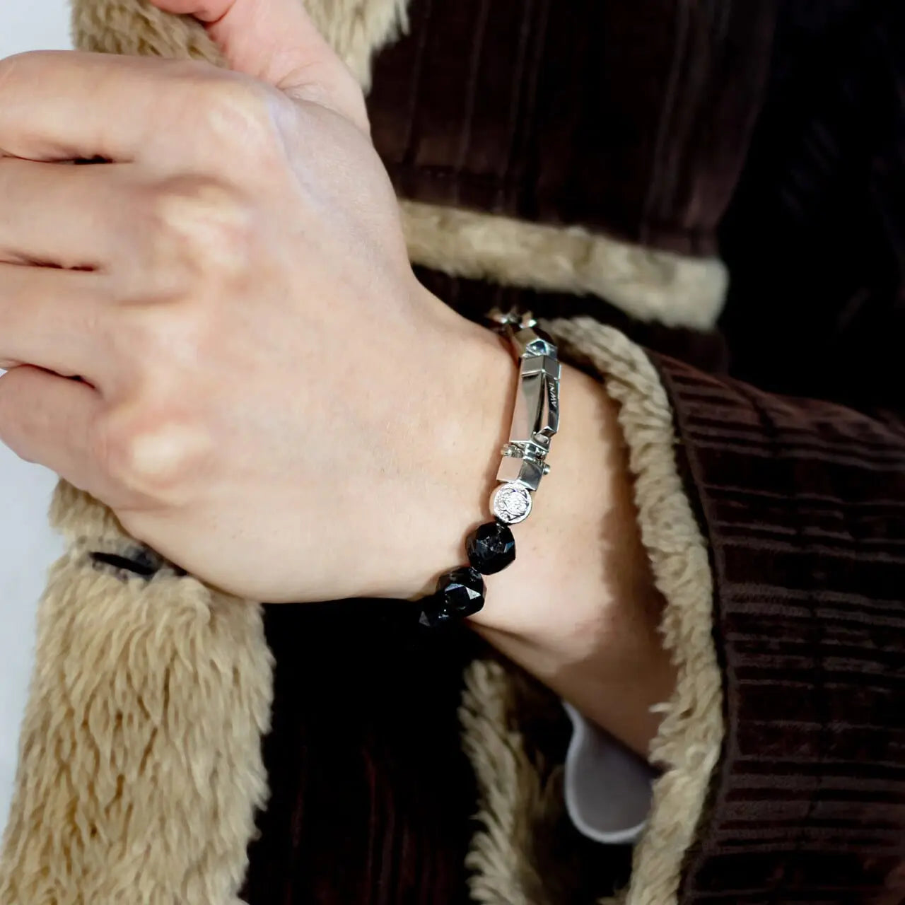 努烏邁特滾石 半銀鏈 男士手鍊 - AWNL Taiwan