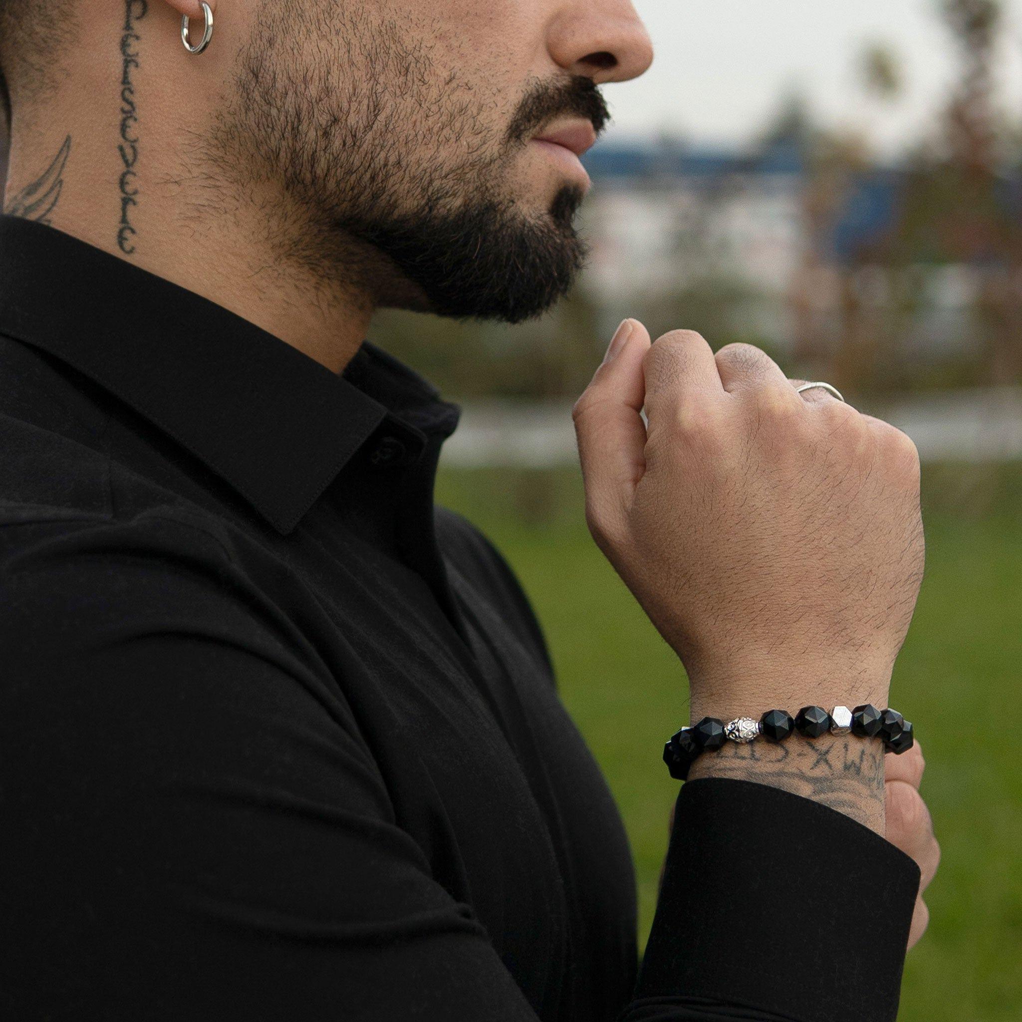 瑞典隕石 鷹眼石 須彌星辰 男士手鍊 - AWNL Taiwan