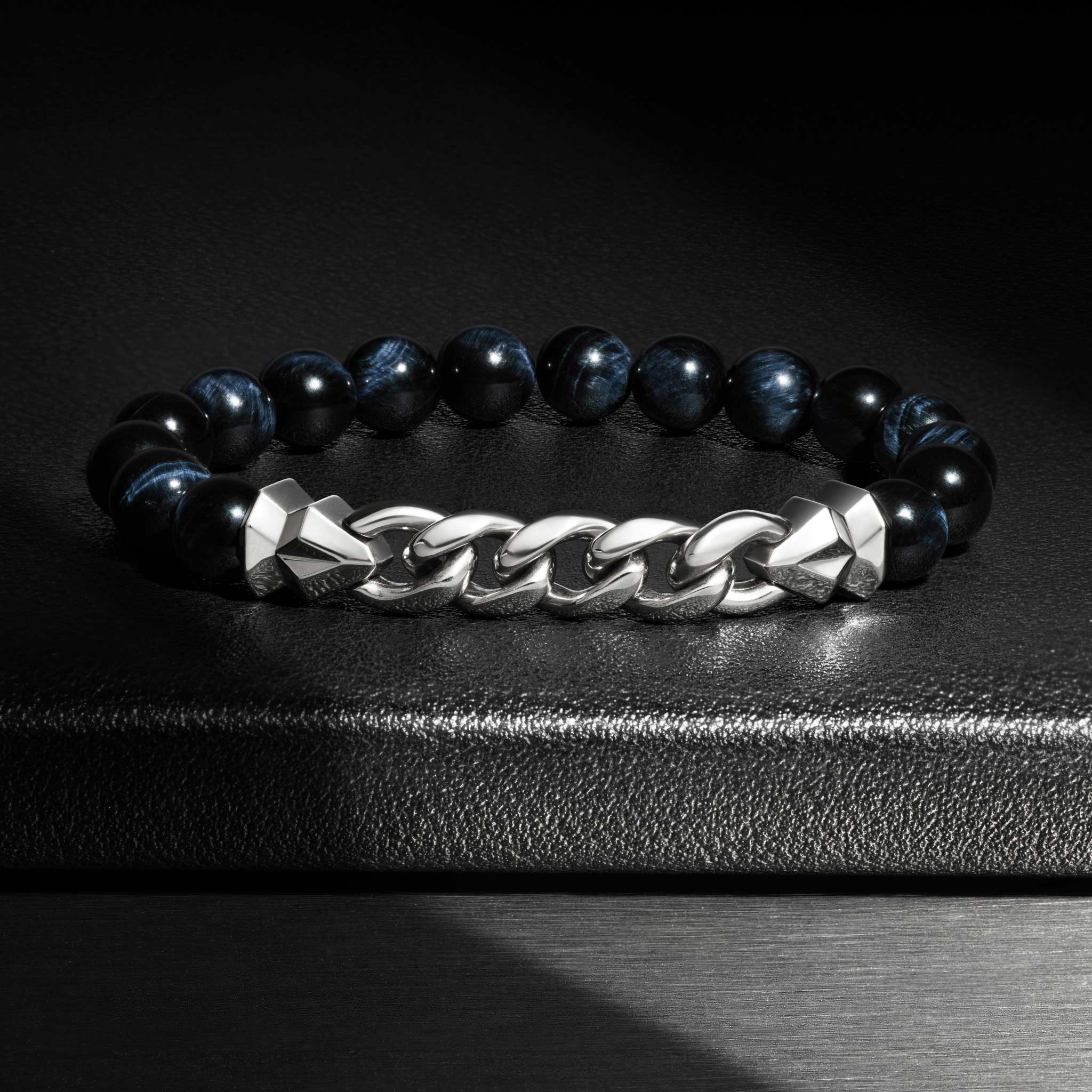 鷹眼石 古巴銀鍊 男士手鍊 - AWNL Taiwan