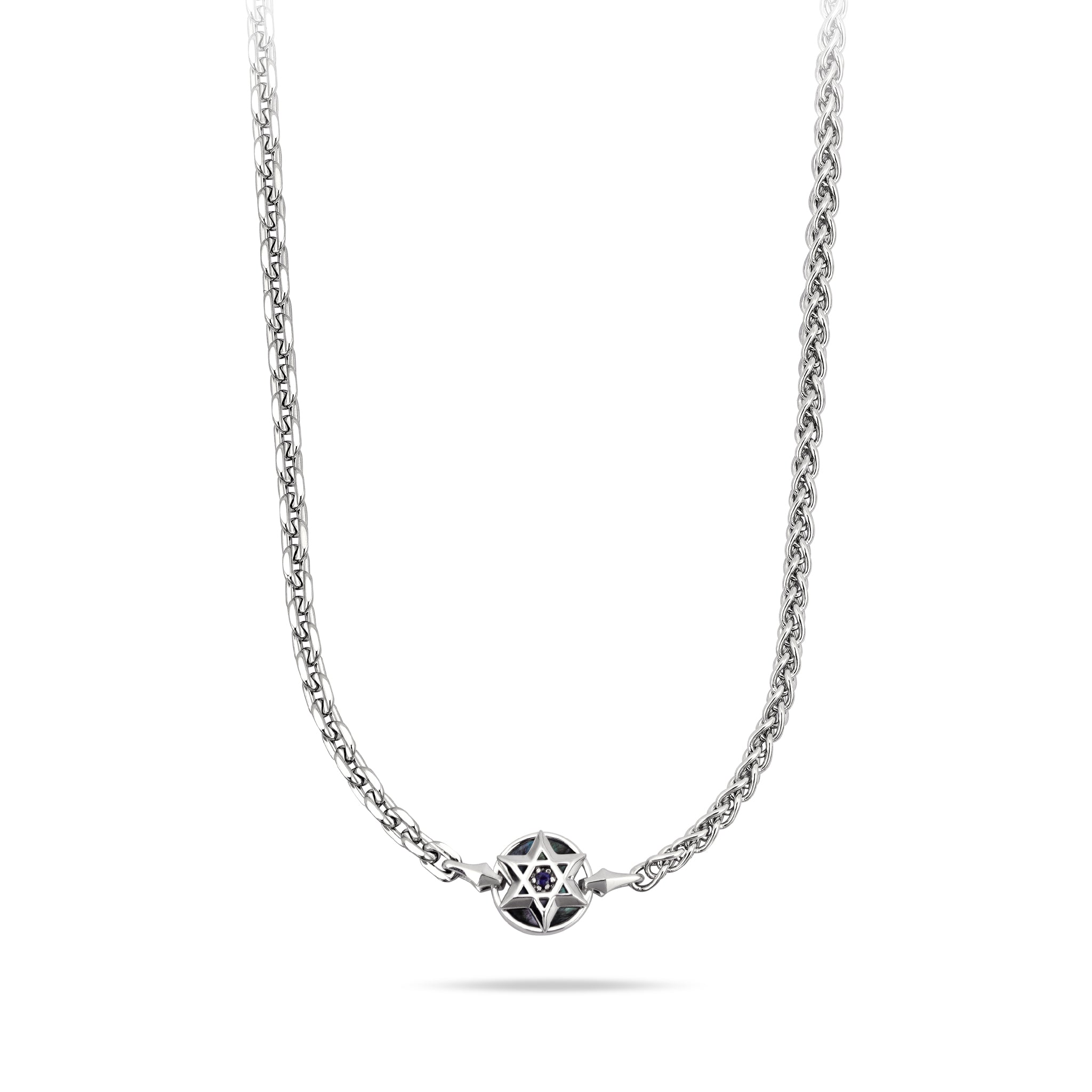 六芒星 藍寶石 黑蝶貝 項鍊 - AWNL Taiwan