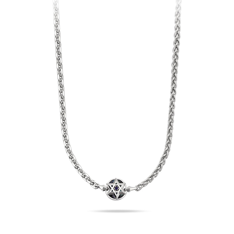 藍寶石 黑蝶貝 六芒星 項鍊