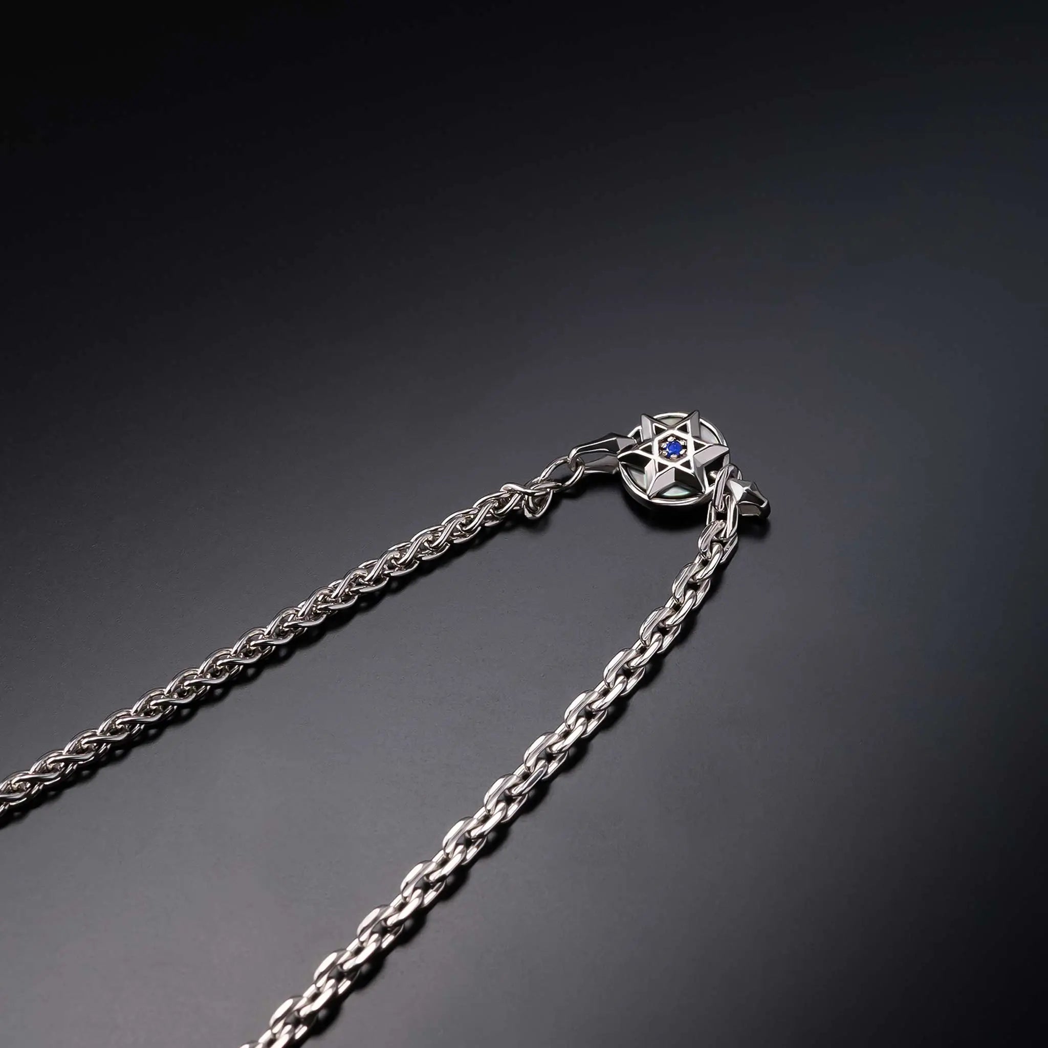 藍寶石 黑蝶貝 六芒星 項鍊 - AWNL Taiwan