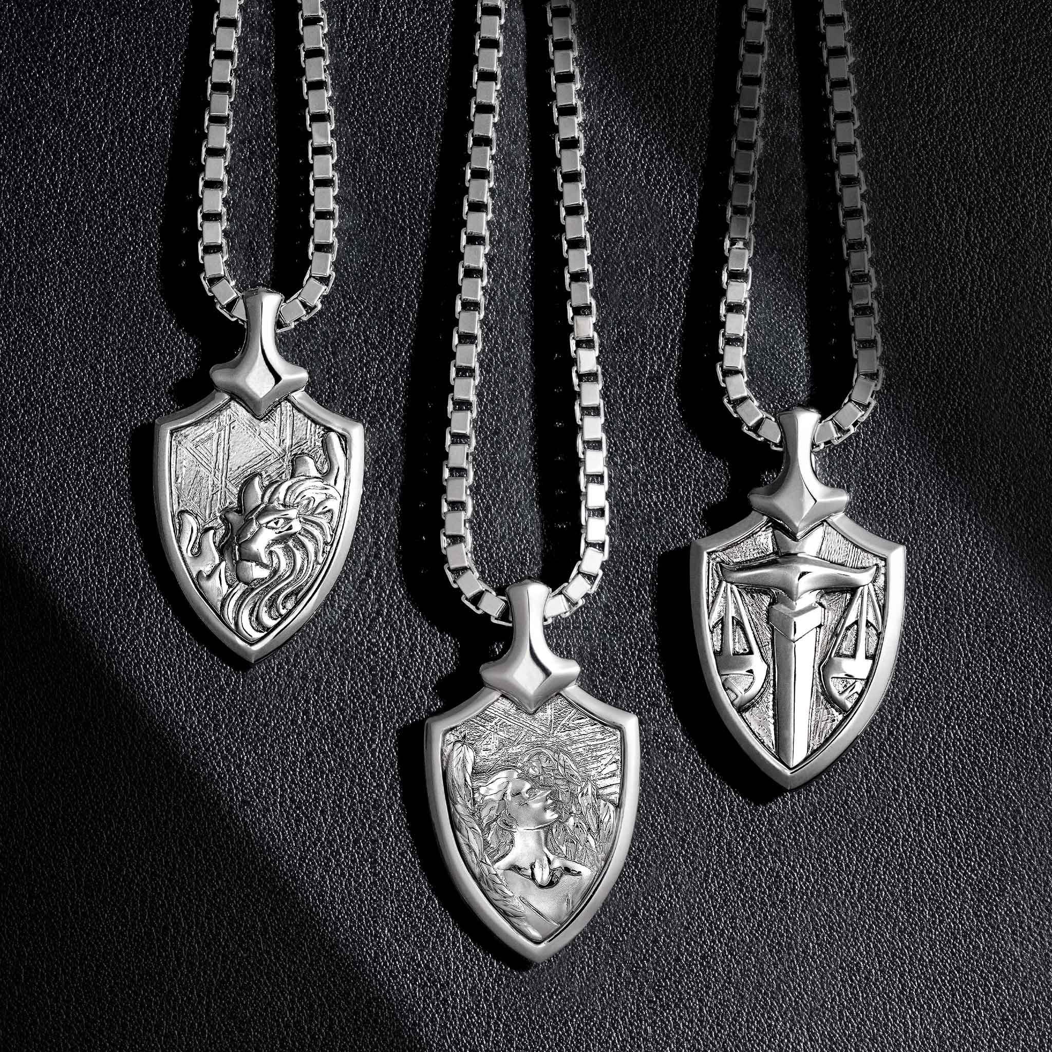 瑞典隕石 獅子座 男士吊墜項鍊 - AWNL Taiwan