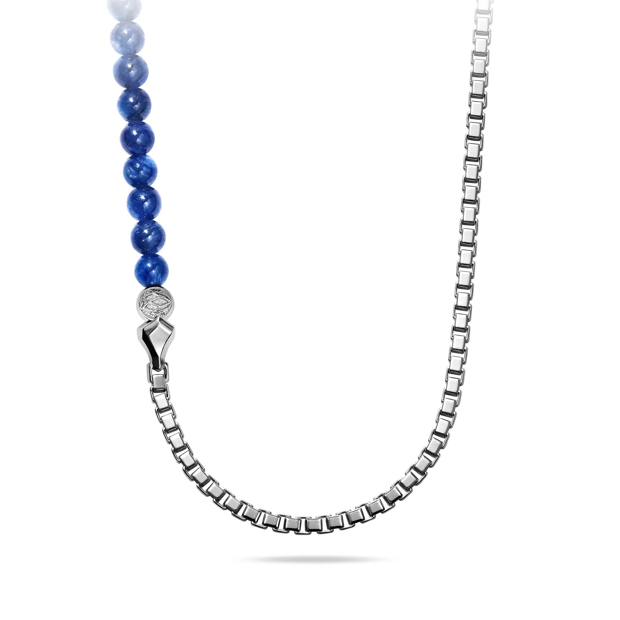 純銀 藍晶石 盒鏈條項鍊 - AWNL Taiwan