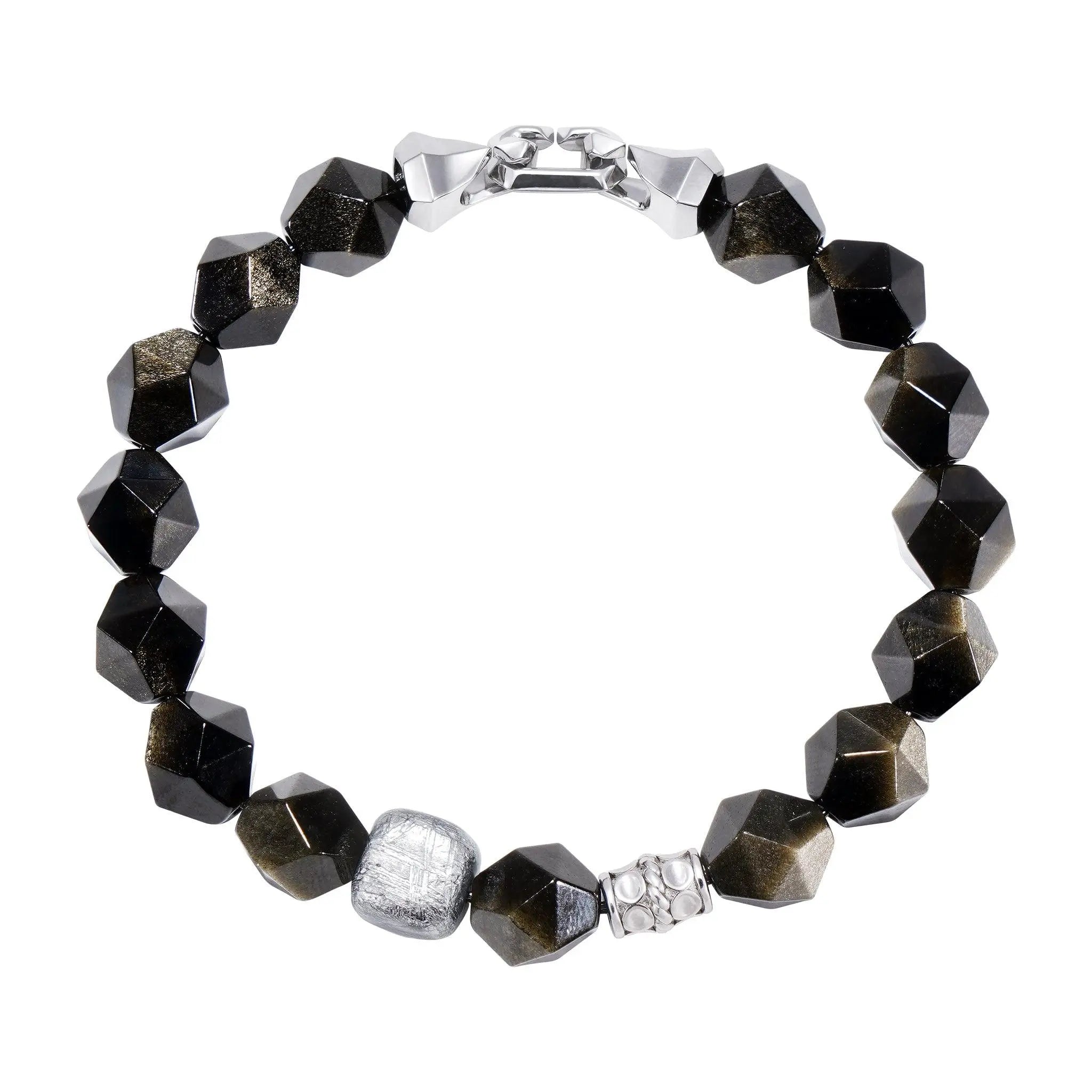 瑞典隕石 金曜石 祈福轉運 男士手鍊 兩款可選 - AWNL Taiwan |北歐瑞典設計師品牌