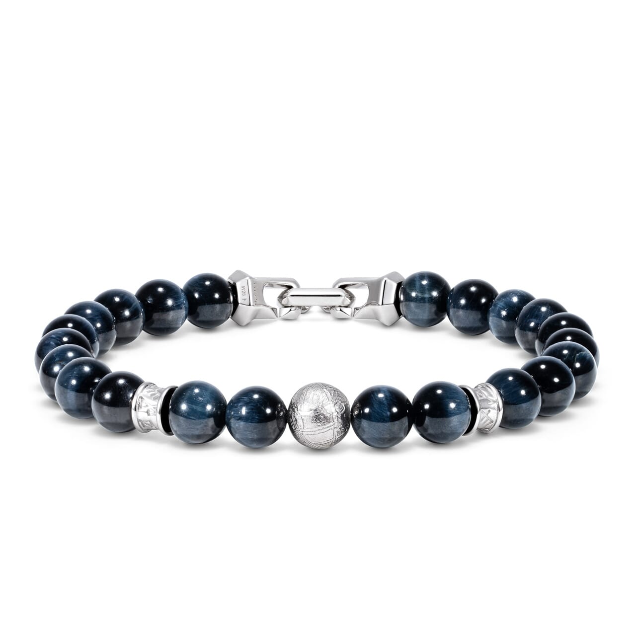 瑞典隕石 鷹眼石 盧恩 6mm 男士手鍊 - AWNL Taiwan