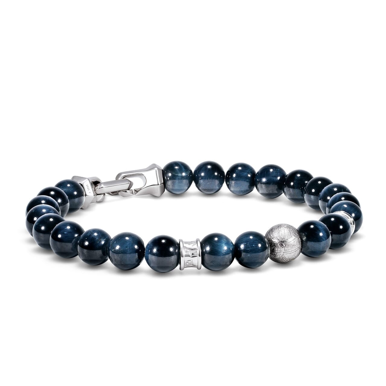 瑞典隕石 鷹眼石 盧恩 6mm 男士手鍊 - AWNL Taiwan