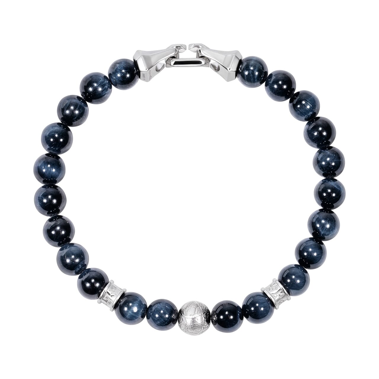 瑞典隕石 鷹眼石 盧恩 6mm 男士手鍊 - AWNL Taiwan