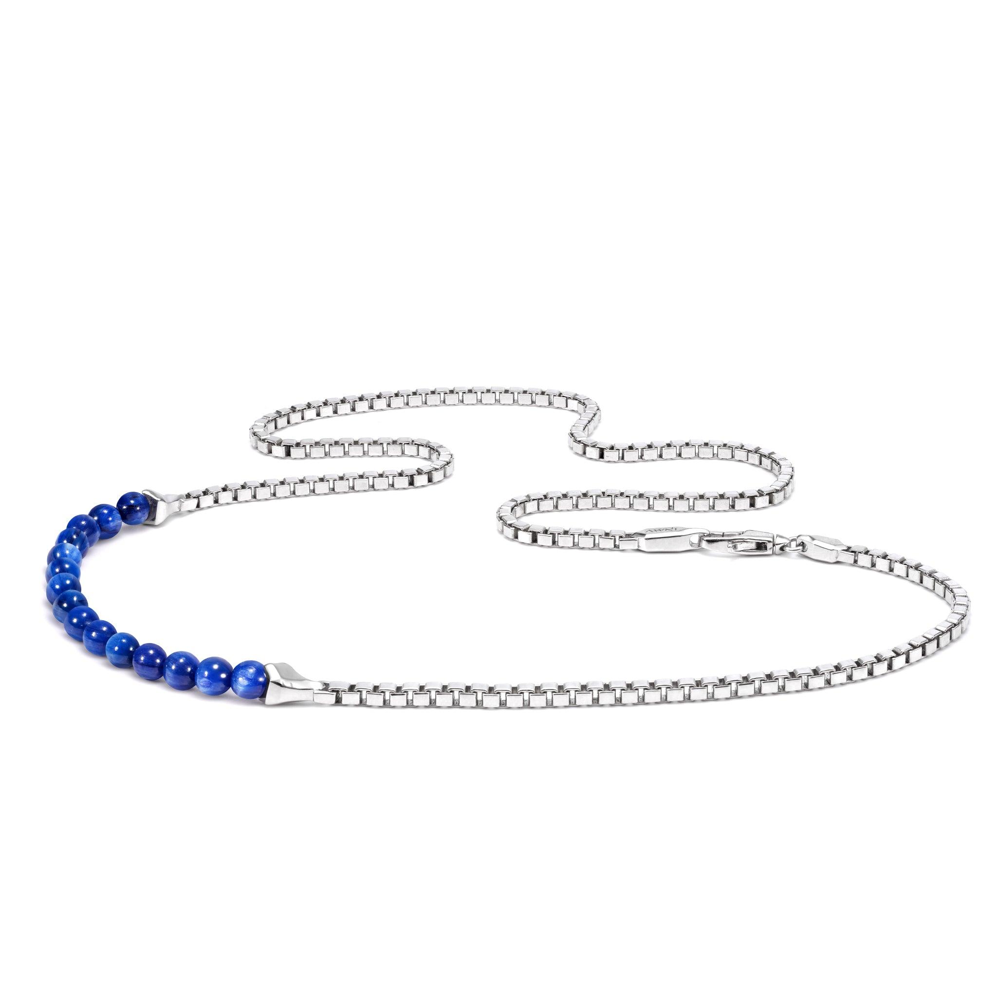 純銀 藍晶石 盒鏈條項鍊 - AWNL Taiwan |北歐瑞典設計師品牌