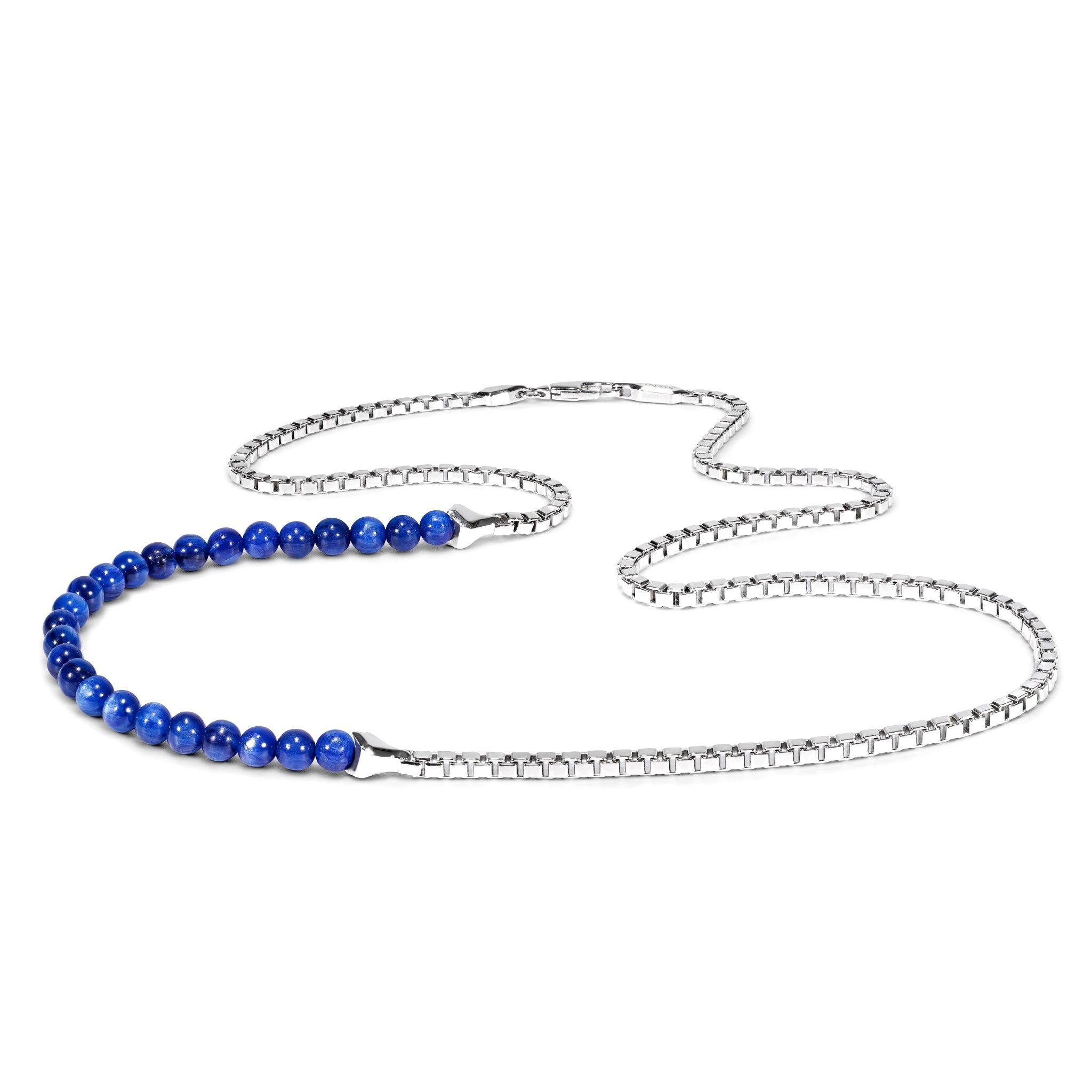 純銀 藍晶石 盒鏈條項鍊 - AWNL Taiwan |北歐瑞典設計師品牌