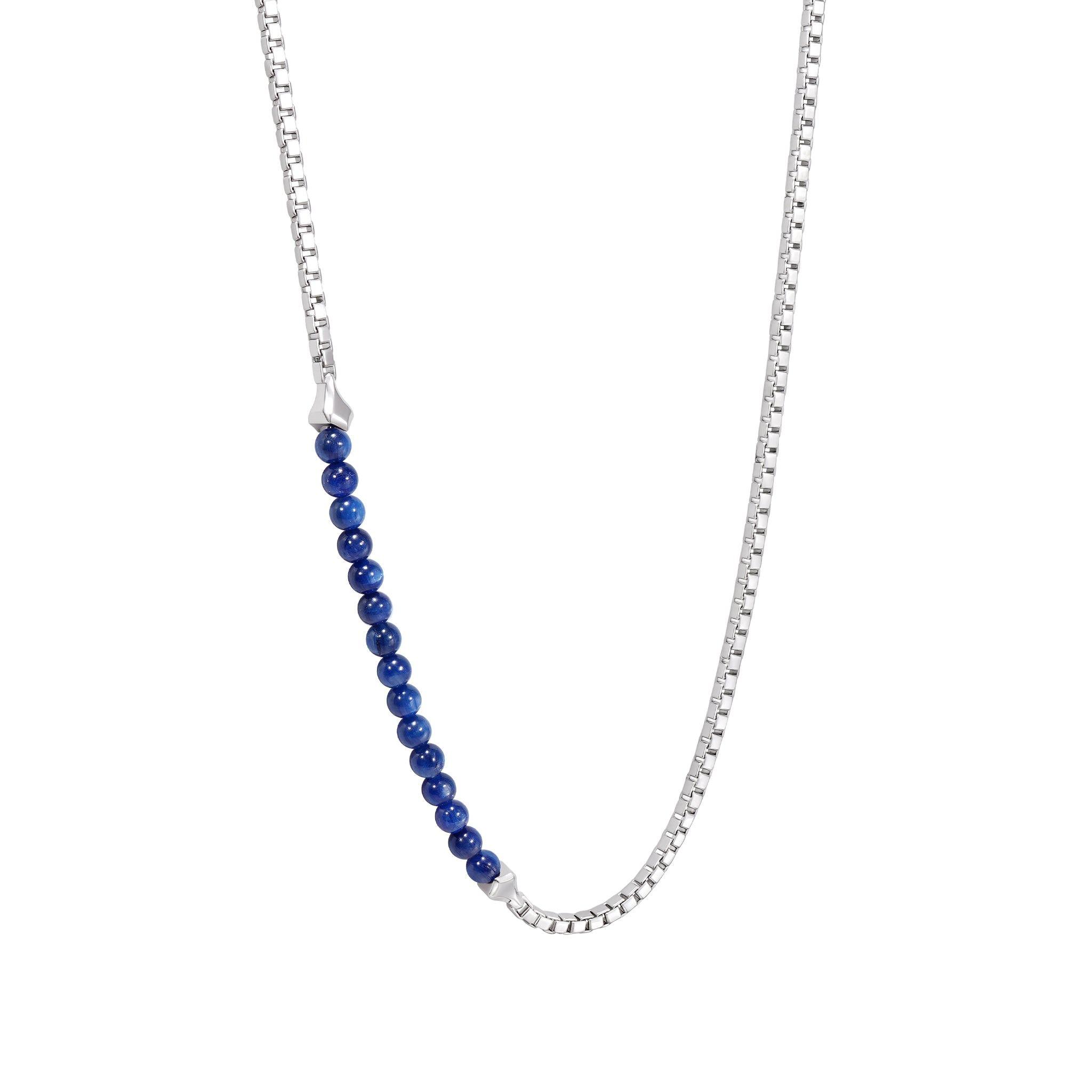 純銀 藍晶石 盒鏈條項鍊 - AWNL Taiwan
