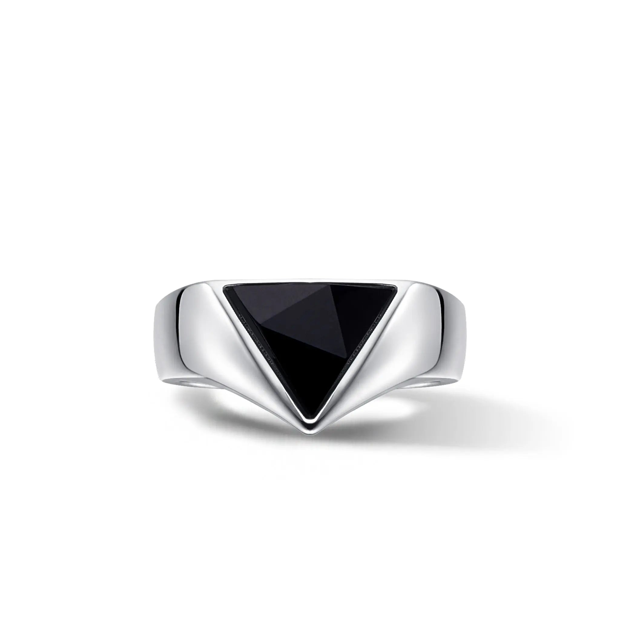 黑瑪瑙 神力三角Triforce 男士戒指 - AWNL Taiwan