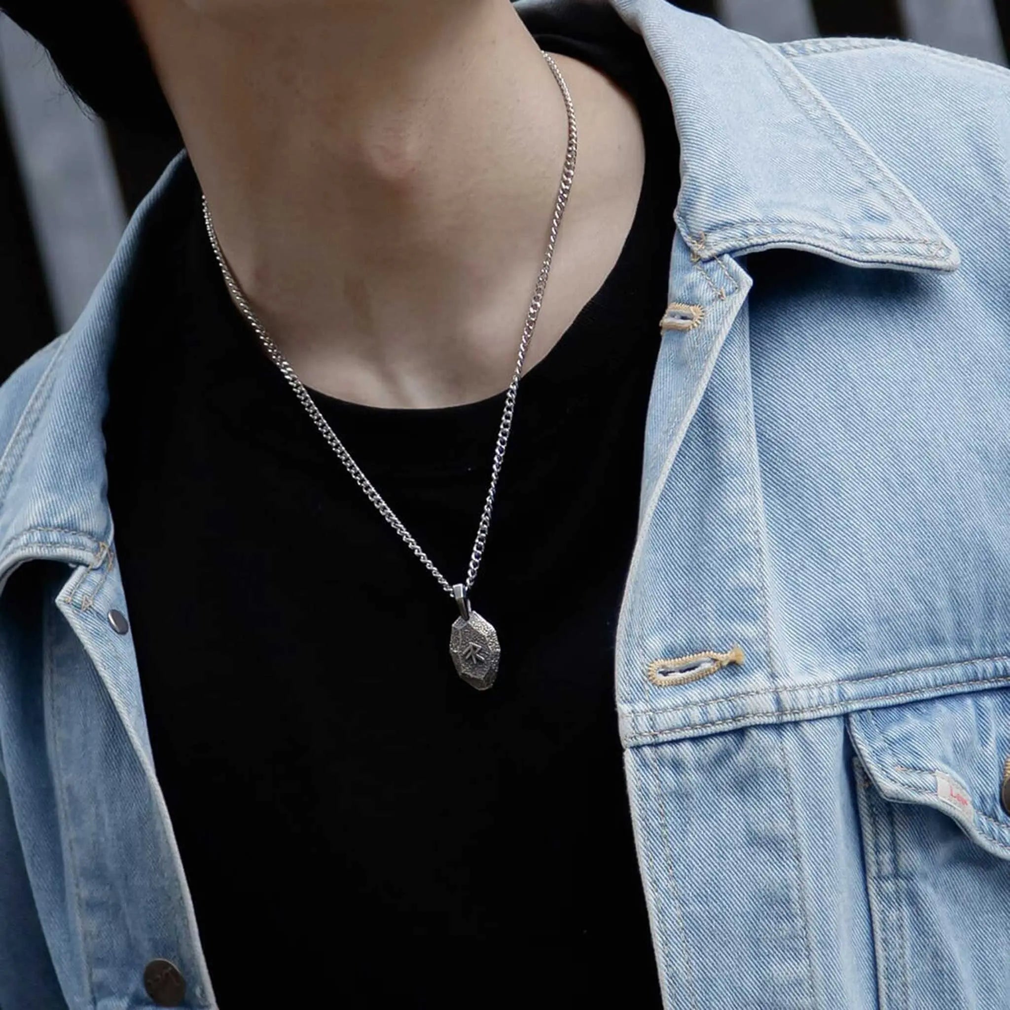 純銀 維京 盧恩符文 男士項鍊 - AWNL Taiwan