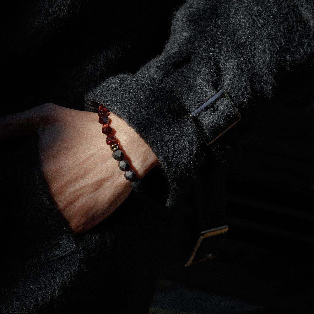 黑瑪瑙 紅虎眼 赤虎 男士手鍊 - AWNL Taiwan