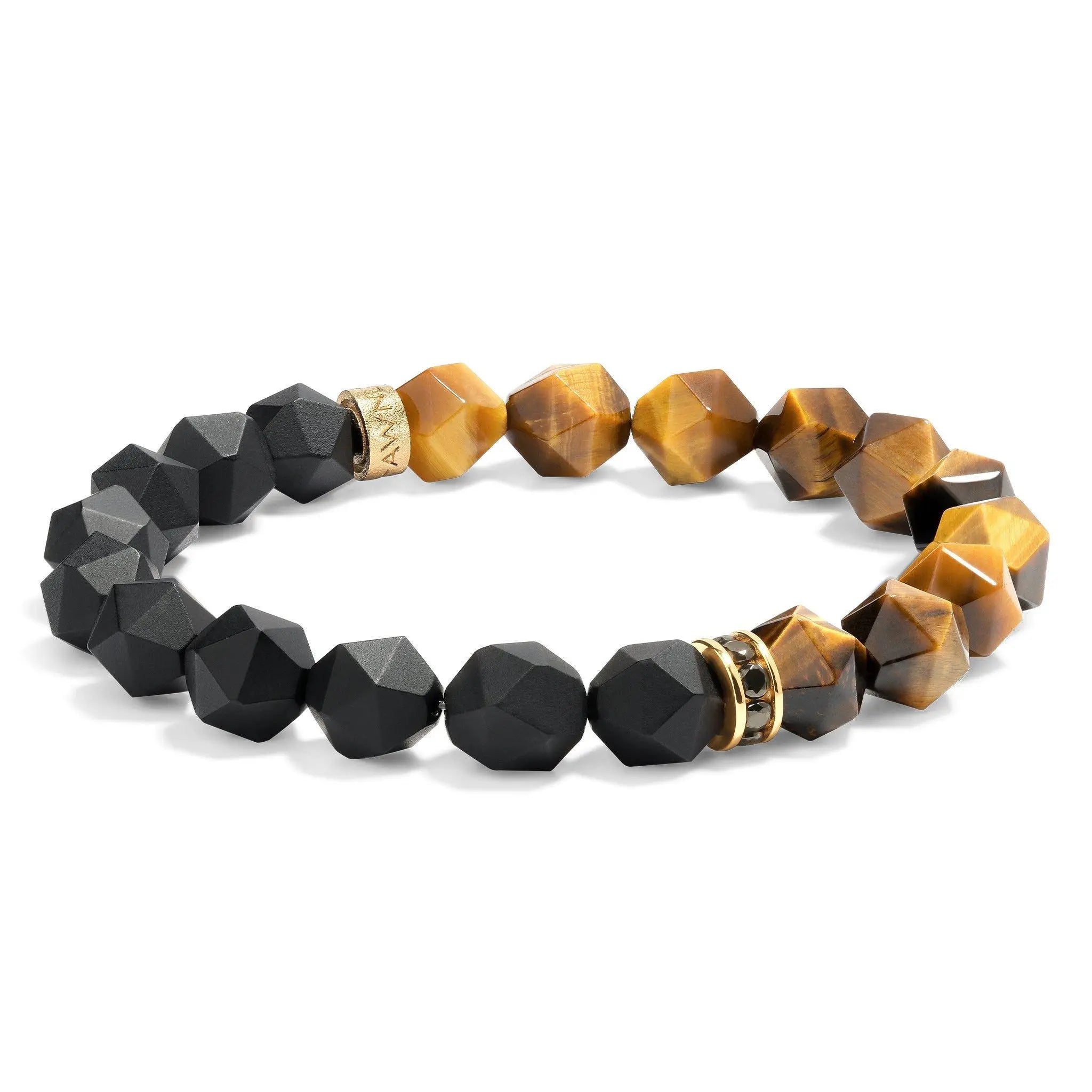 黑瑪瑙 虎眼石 虎嘯 男士手鍊 - AWNL Taiwan