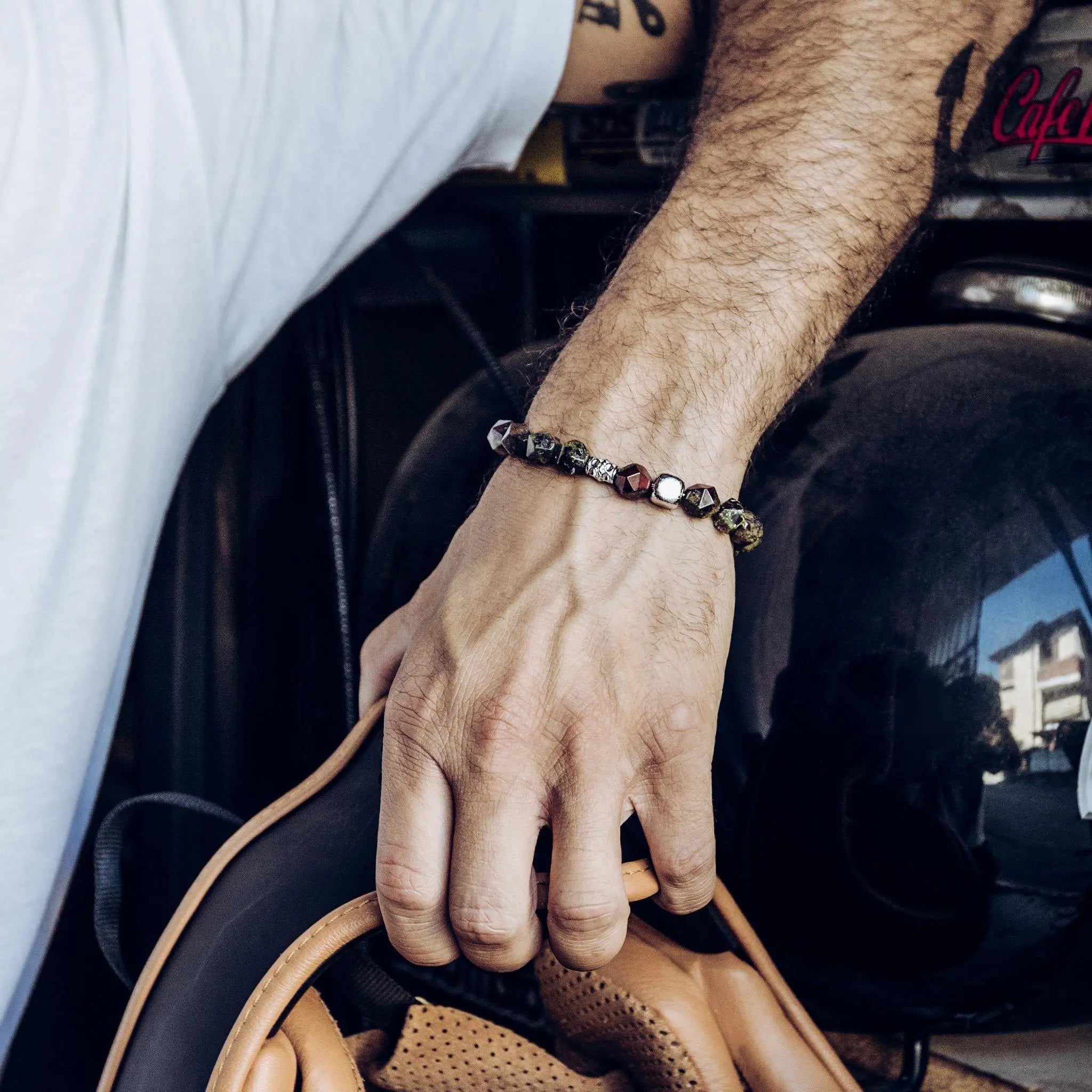 AWNL 瑞典珠寶 瑞典隕石 天然晶石 龍血石 屠龍 男士手鍊 隕石手鍊- AWNL Taiwan