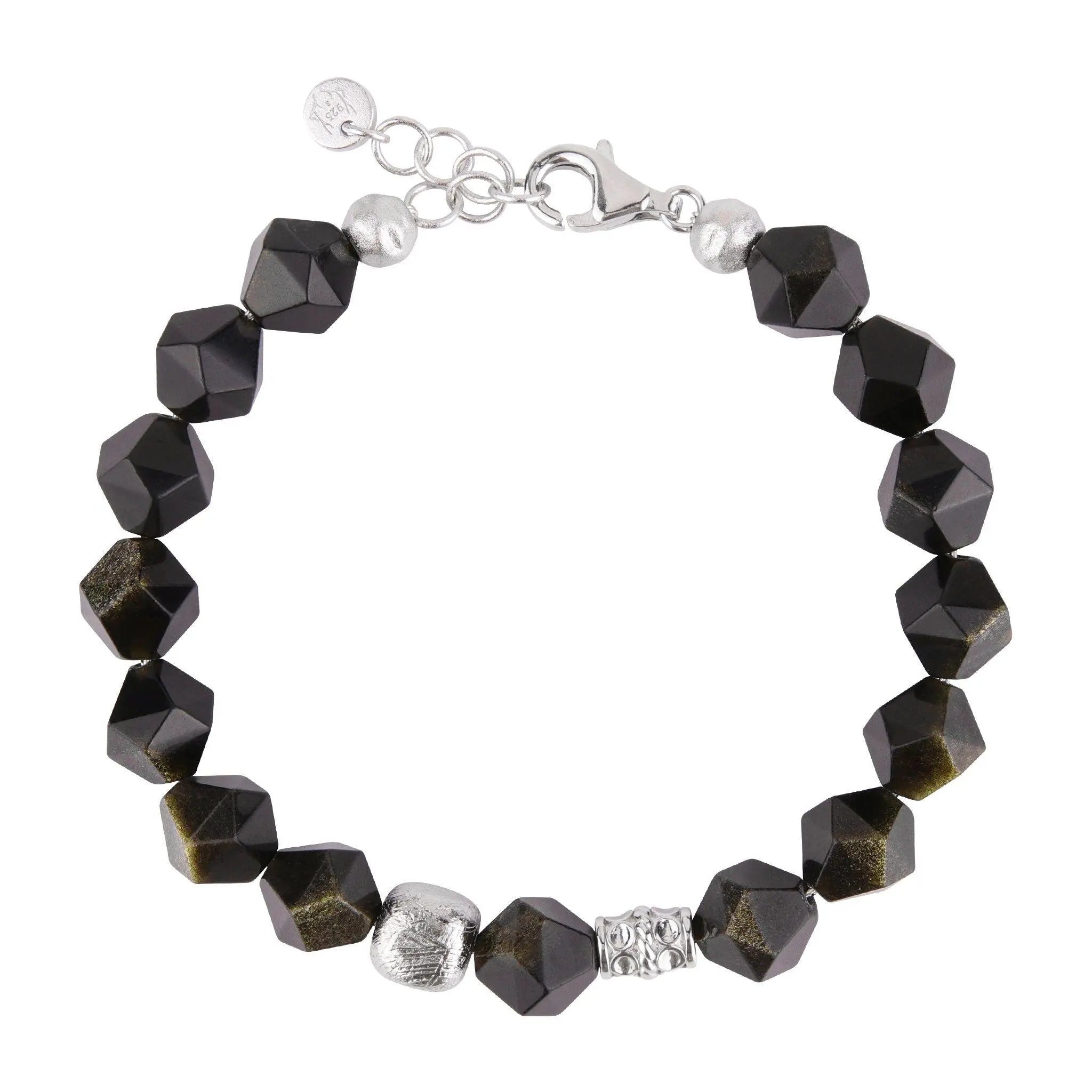 AWNL 瑞典珠寶 瑞典隕石 天然晶石 金曜石 祈福轉運 男士手鍊 隕石手鍊 - AWNL Taiwan