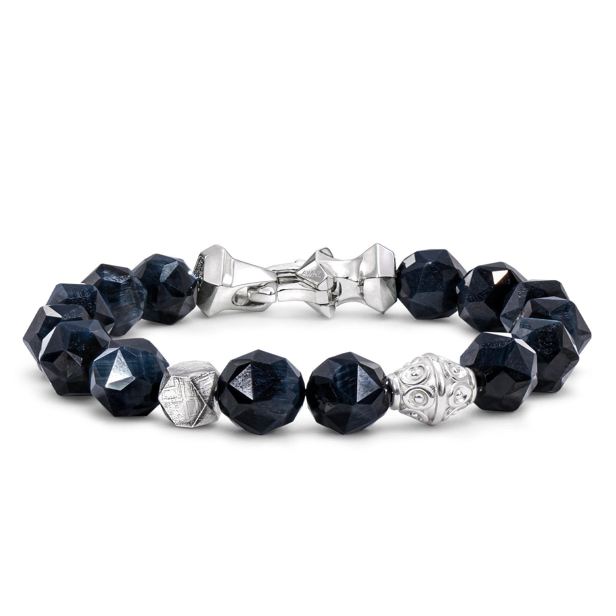 AWNL 瑞典珠寶 瑞典隕石 天然晶石 鷹眼石 密宗文化 男士手鍊 隕石手鍊 - AWNL Taiwan