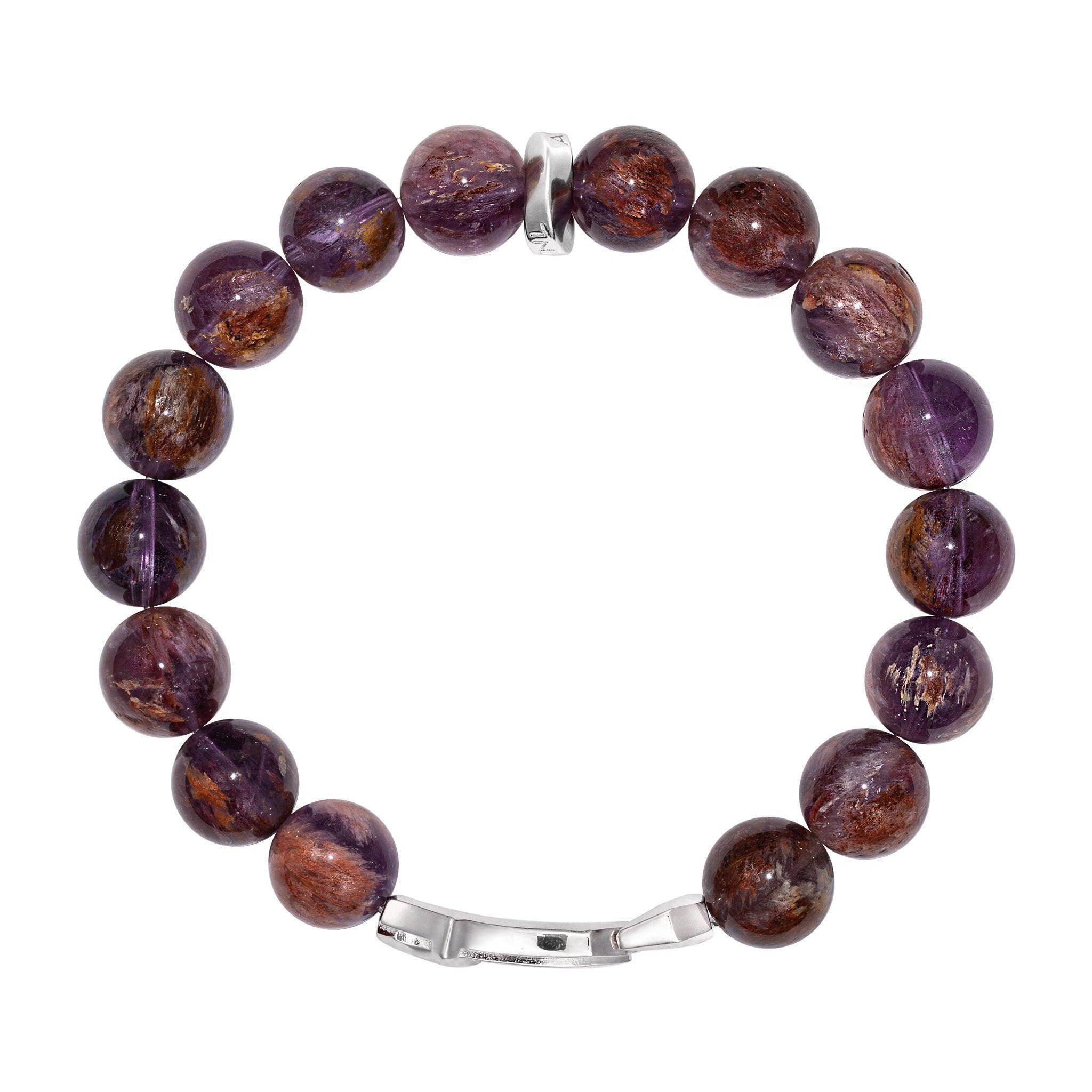 AWNL 瑞典珠寶 天然晶石 紫幽靈 佐勒菲卡爾劍 男士手鍊 - AWNL Taiwan