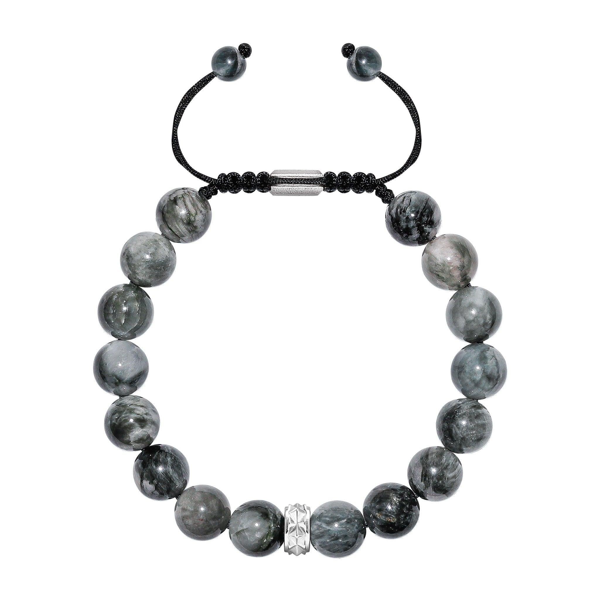 AWNL 瑞典珠寶 天然晶石 灰鷹眼石 維京 男士手鍊 - AWNL Taiwan