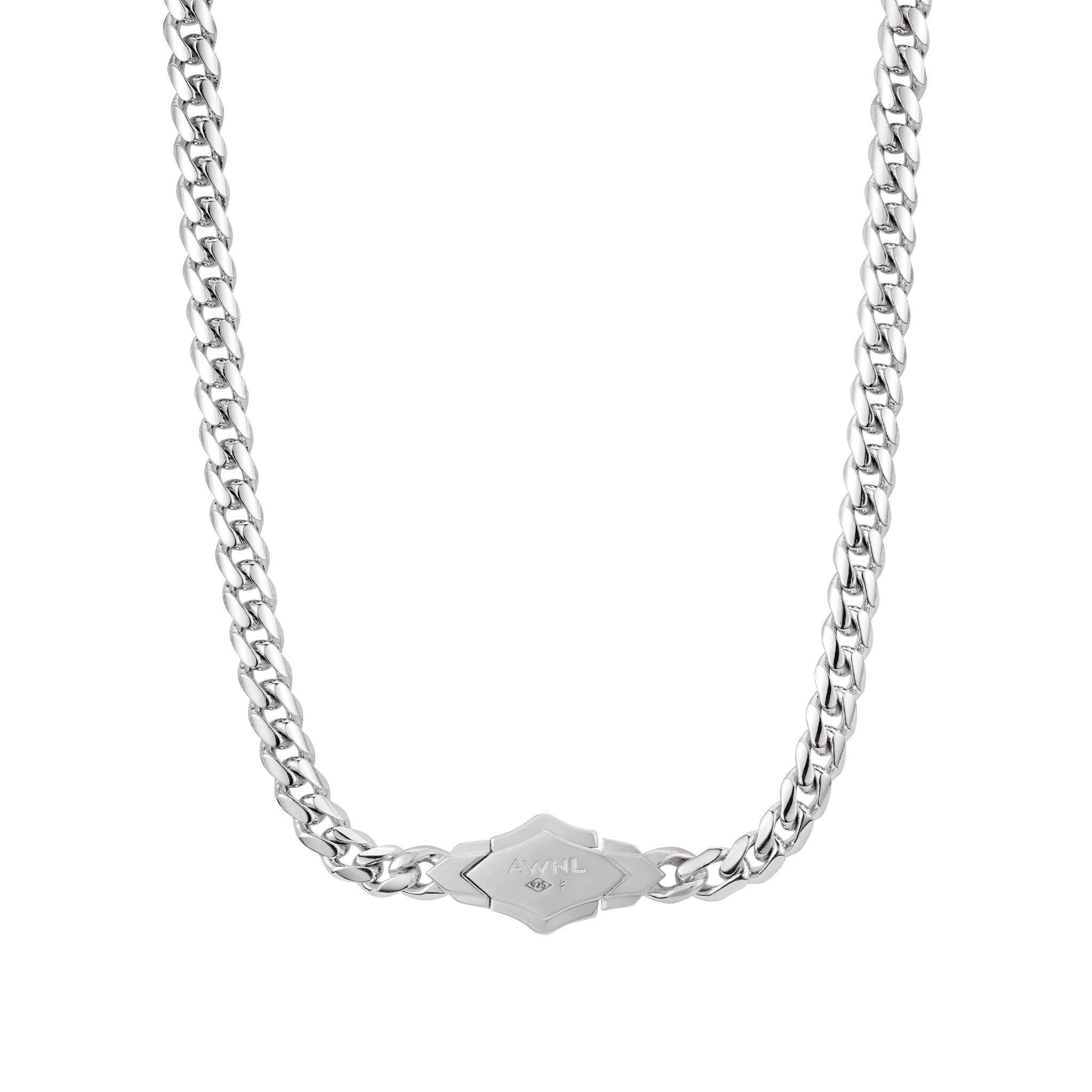 AWNL 瑞典珠寶 天然晶石 藍寶石 純銀 鏈條項鍊 男士項鍊 - AWNL Taiwan